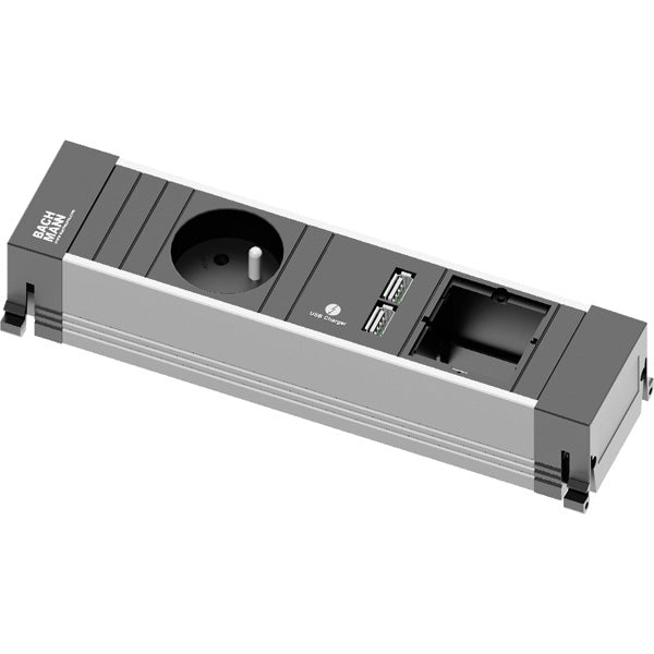 Bachmann POWER FRAME Small – Einbau-Anschlussfeld, 1× T13, 1× USB 5 V/3,1 A, 0,1 m, GST18