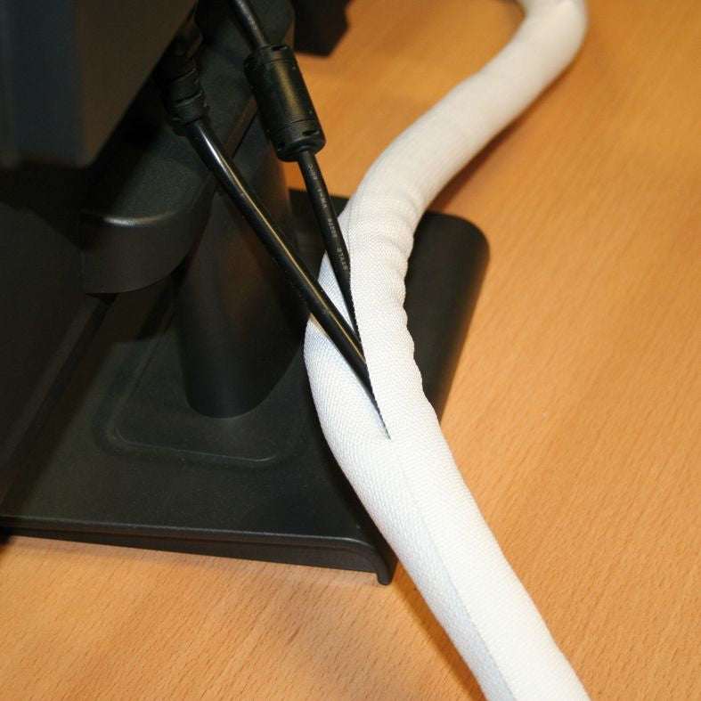 VALUE Kabelschlauch, Ø 25 mm × 2,5 m, selbsteinrollend – weiss