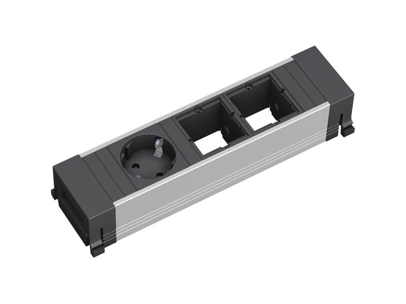 Bachmann POWER FRAME Einbau-Anschlussfeld 1×UTE (Typ E FR), 2×leere Module – 0,2 m H05VV-F mit GST18 – schwarz