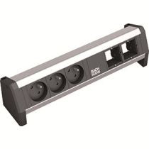 Bachmann DESK 3xUTE 2xCM GST18 – Tischsteckdosenleiste, 3× Typ E, Stecker GST18