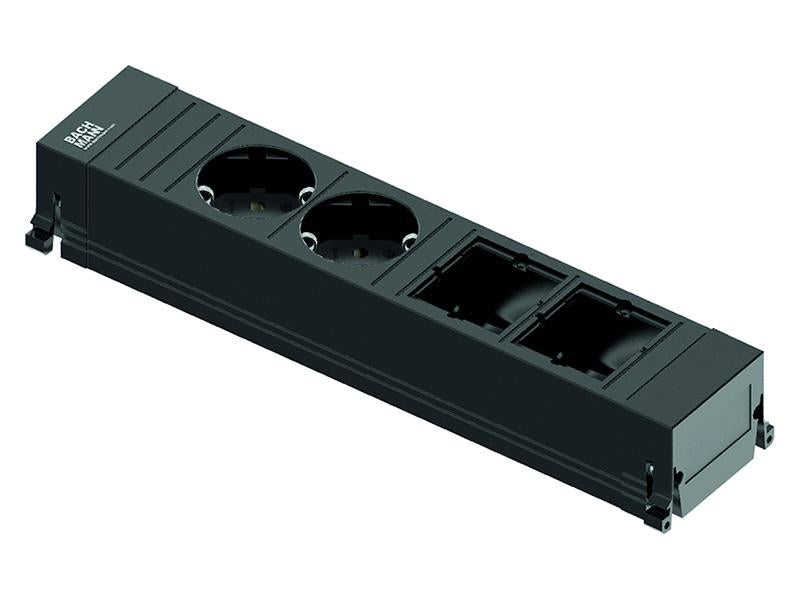 Bachmann POWER FRAME – Einbau-Anschlussfeld, 2× Schuko (Typ F) + 2× ABD, 0,2 m, Stecker Wieland GST18