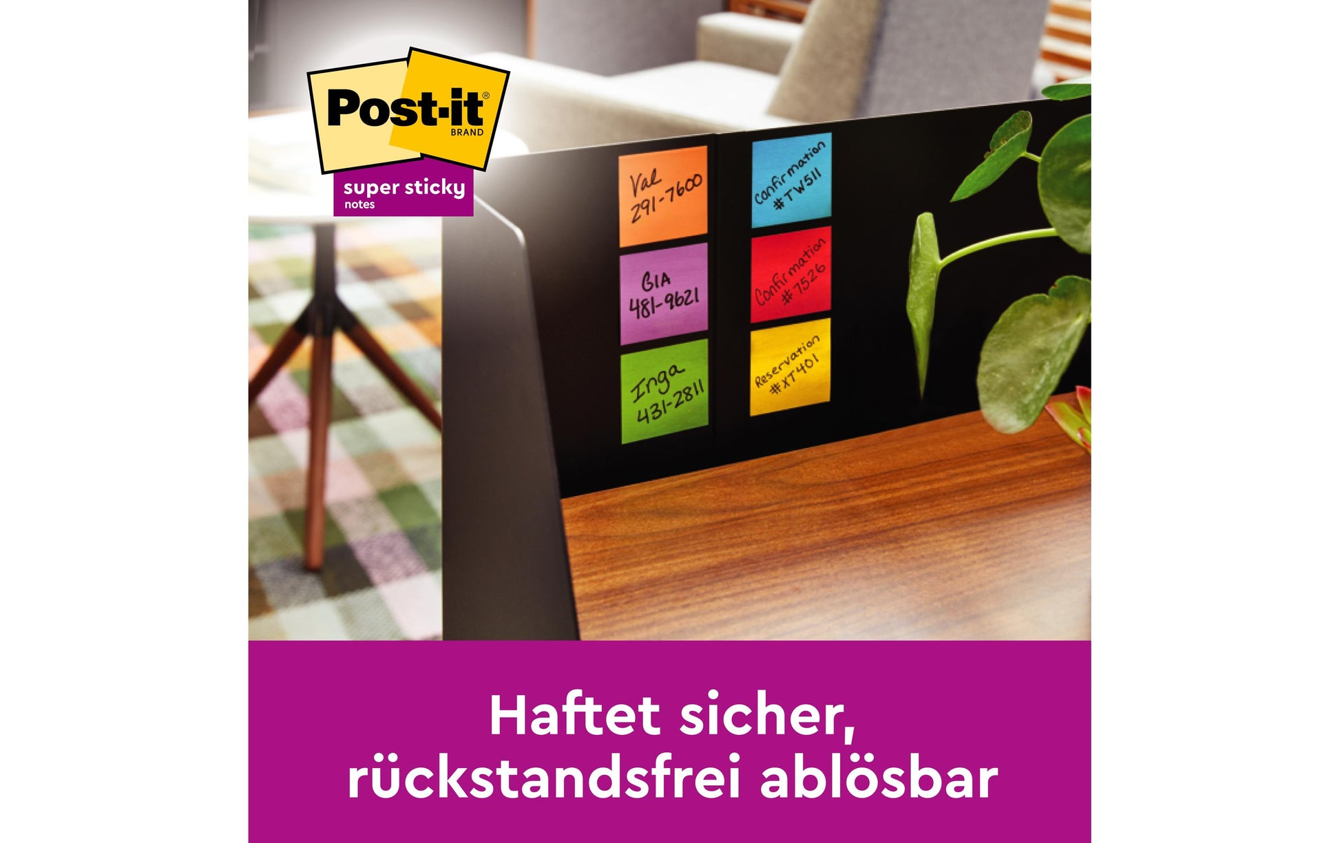3M Post-it Z-Notes Haftnotizen – 76 × 76 mm – sortiert, Super Sticky, Z-Faltung, 100 Blatt/Block, 24er-Pack