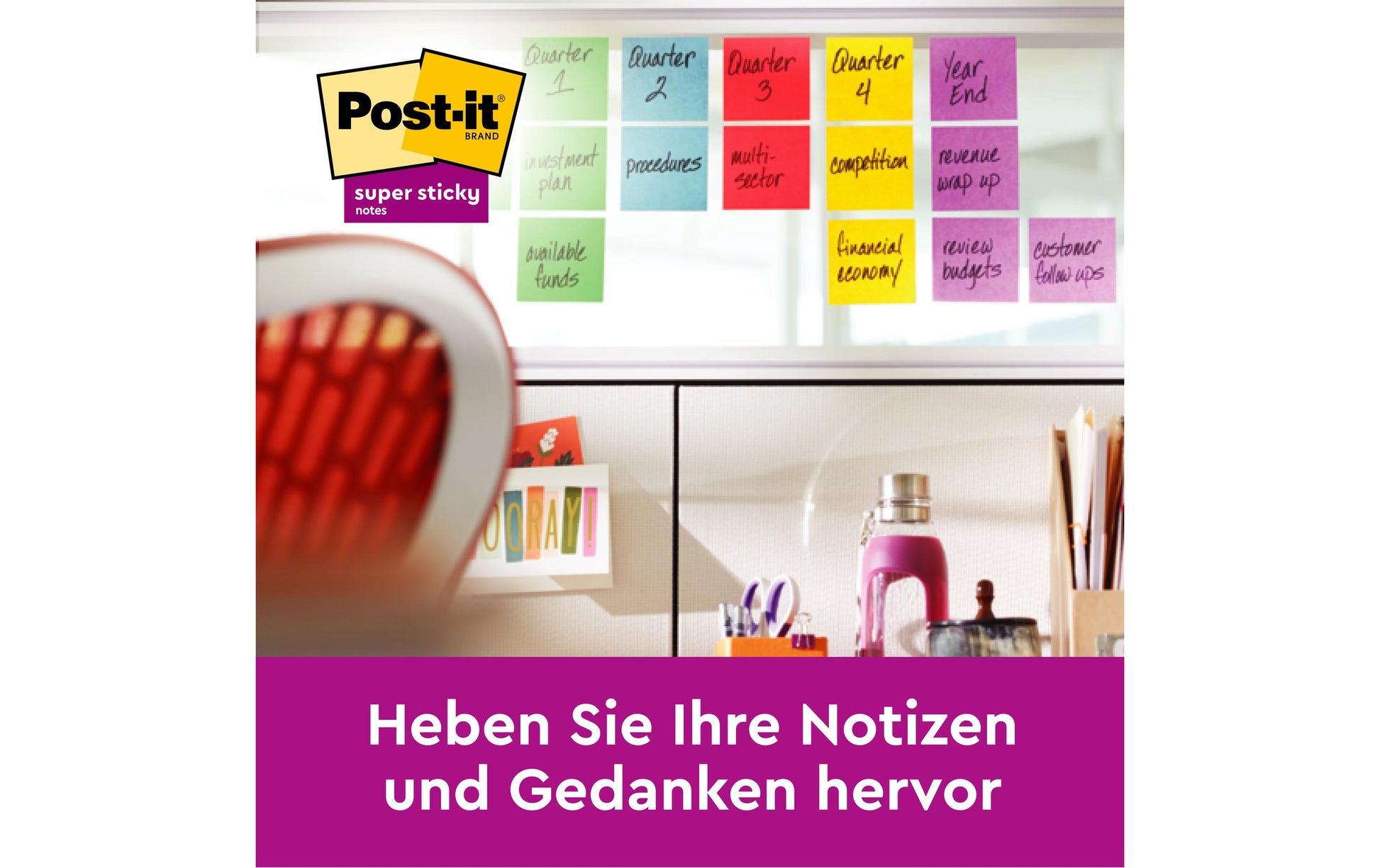 3M Post-it Z-Notes Haftnotizen – 76 × 76 mm – sortiert, Super Sticky, Z-Faltung, 100 Blatt/Block, 24er-Pack
