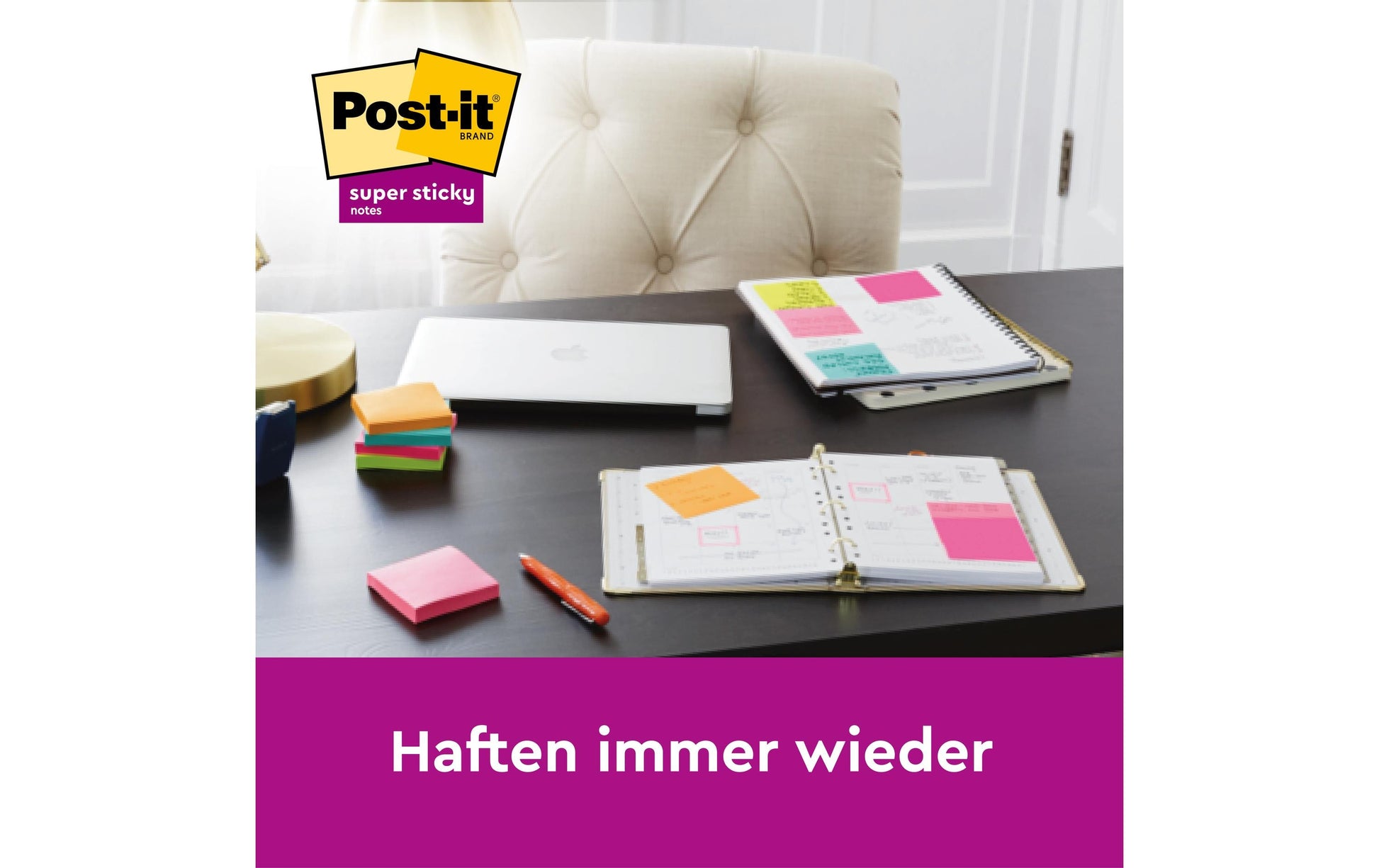 3M Post-it Z-Notes Haftnotizen – 76 × 76 mm – sortiert, Super Sticky, Z-Faltung, 100 Blatt/Block, 24er-Pack
