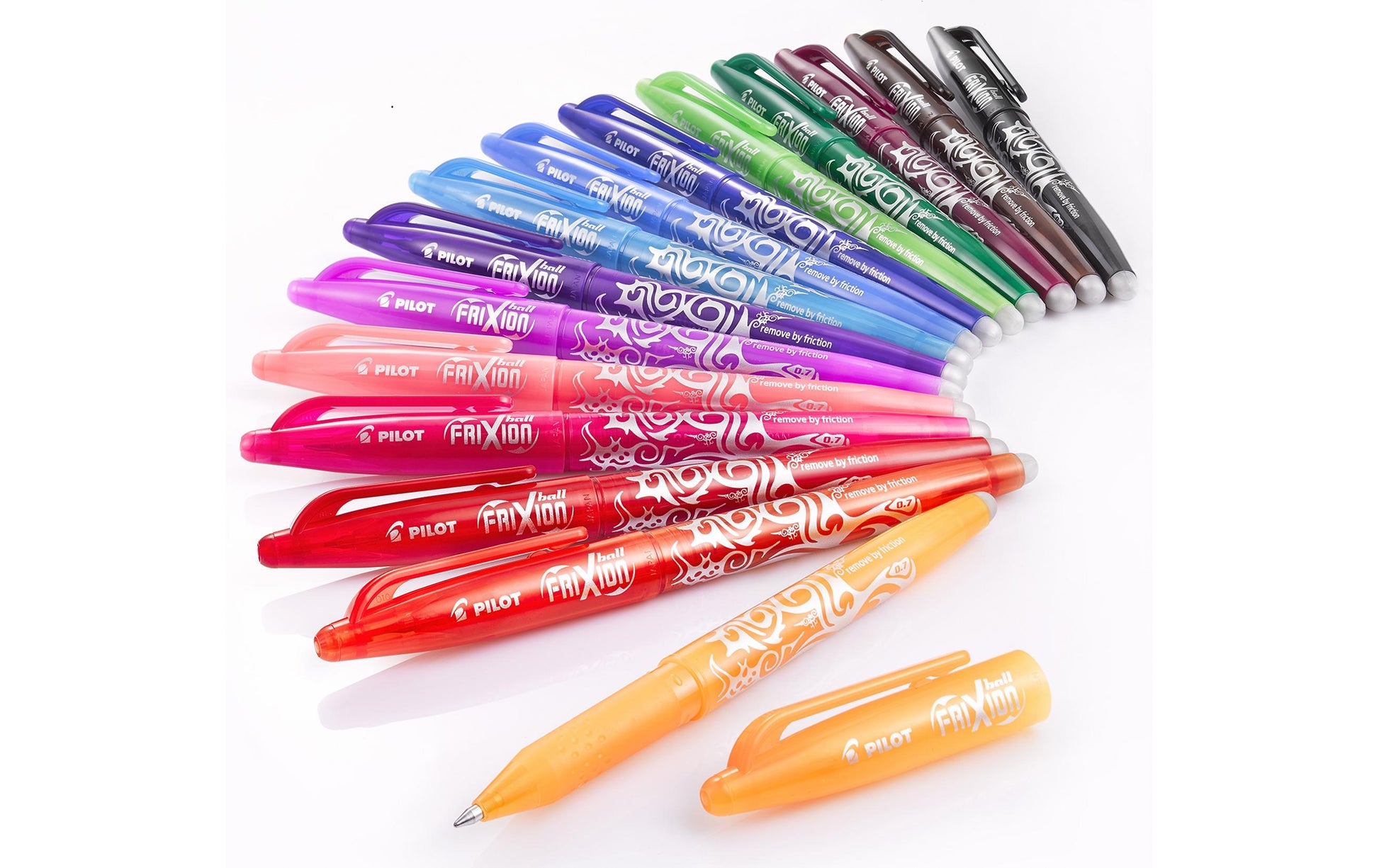 Pilot FriXion Ball Gelschreiber – Aprikose, 0,7 mm, radierbar, Kappe, nachfüllbar