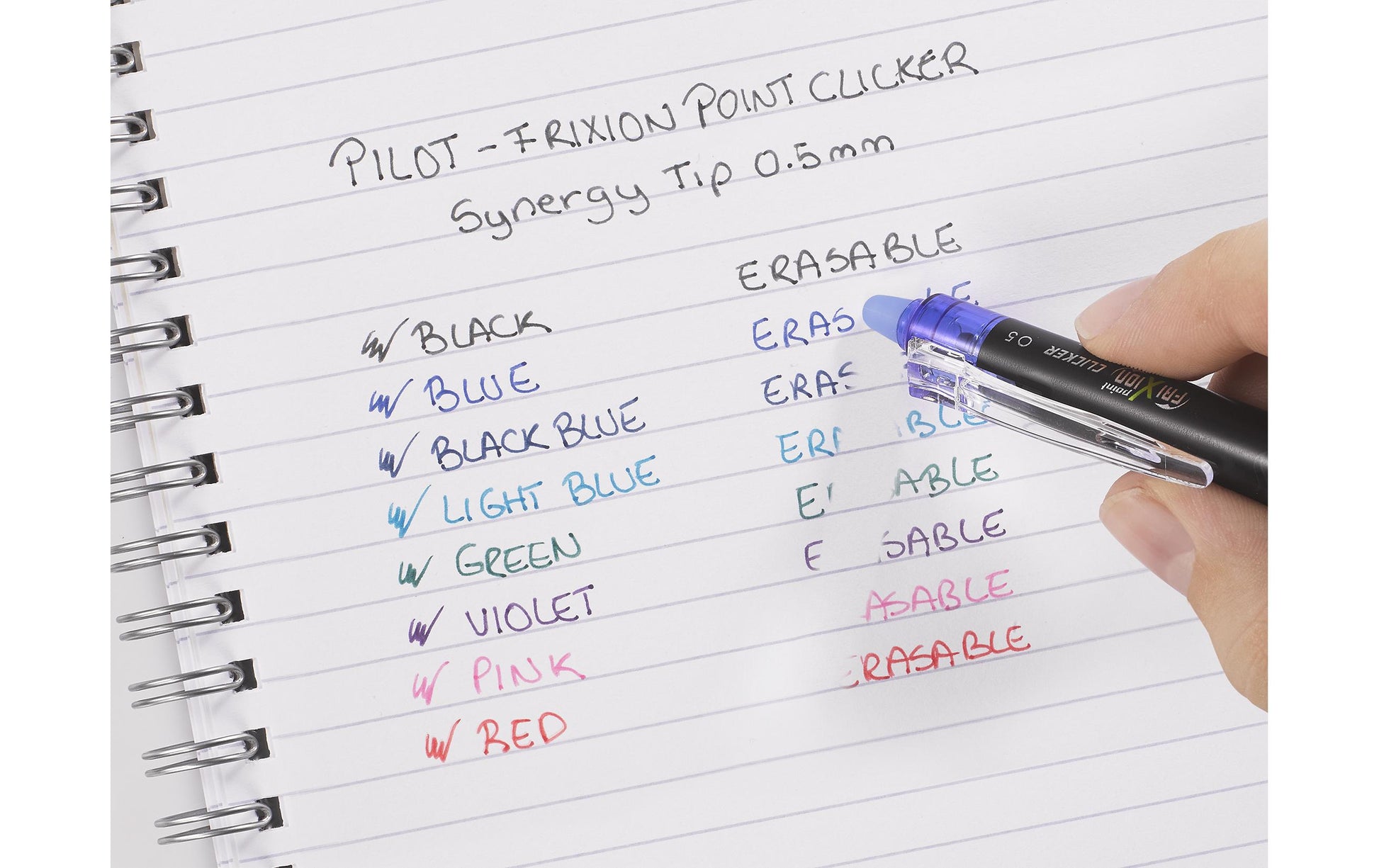 Pilot FriXion Point Clicker – radierbarer Tintenroller, 0,25 mm, grün, für Linkshänder