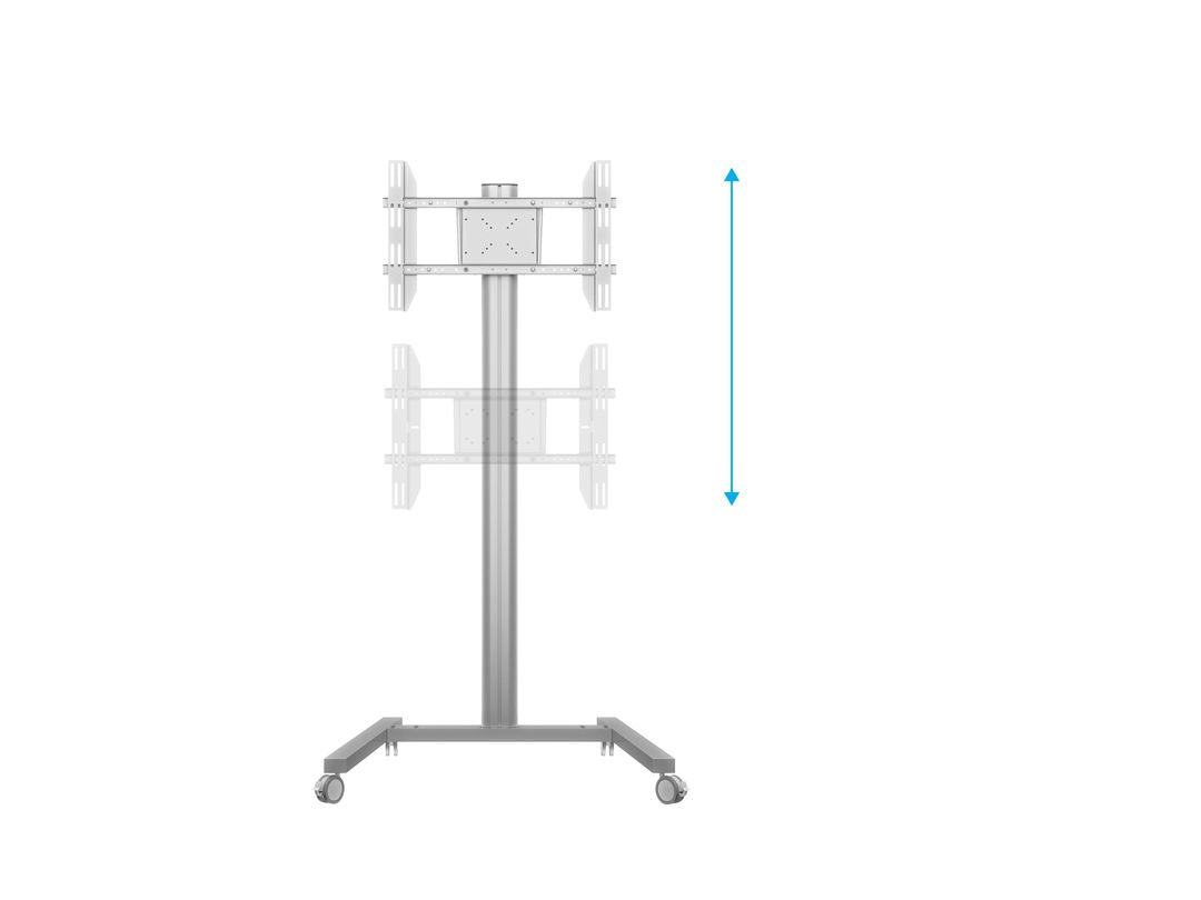 Multibrackets 180 S – Höhenverstellbarer Displayständer für 47", VESA 400×600, bis 50 kg, silber