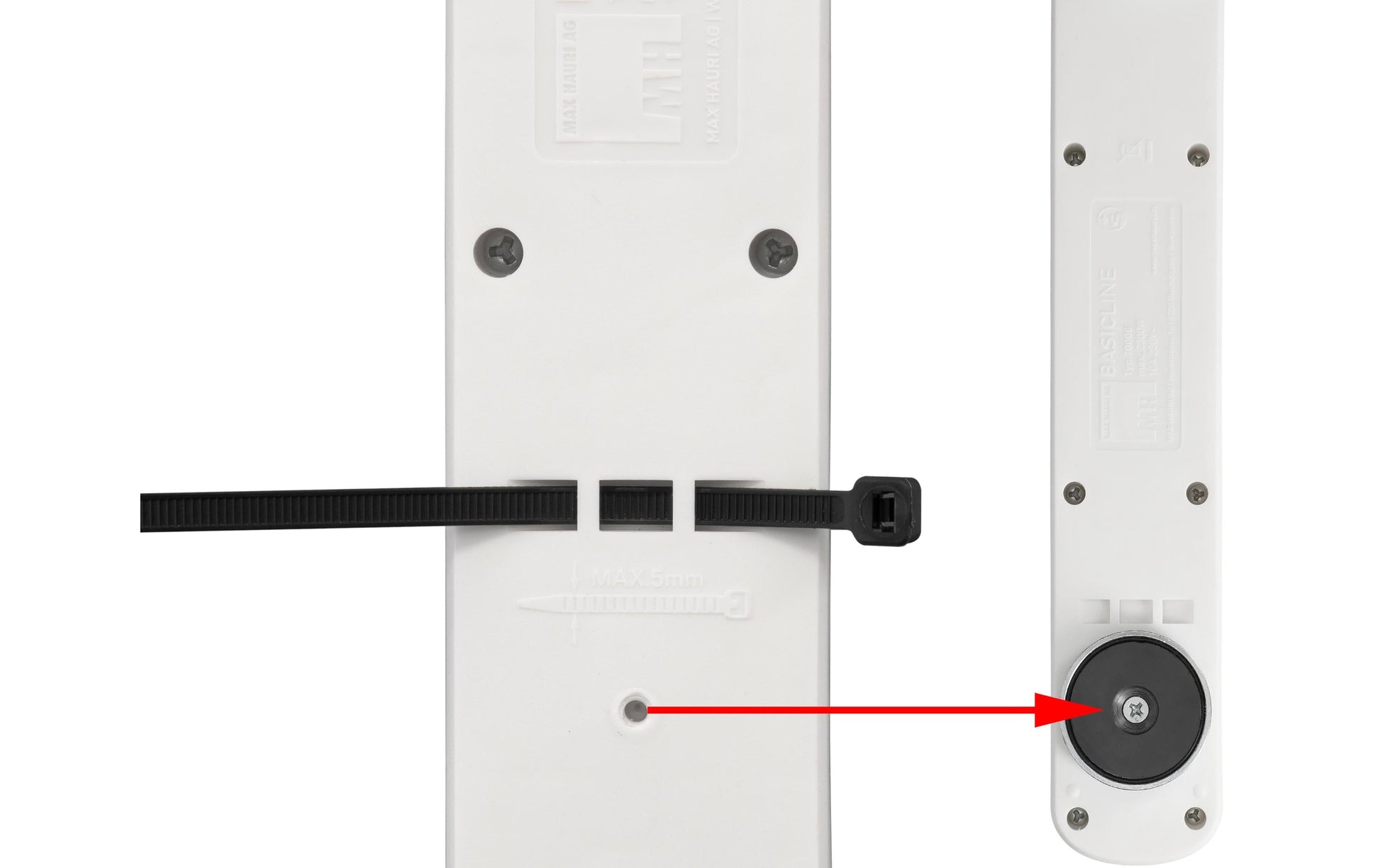 Max Hauri AG Max Hauri Basic-Line Steckdosenleiste, 8×T13, mit Schalter, 1,5 m, Eingang T12, Überstromschutz – Schwarz