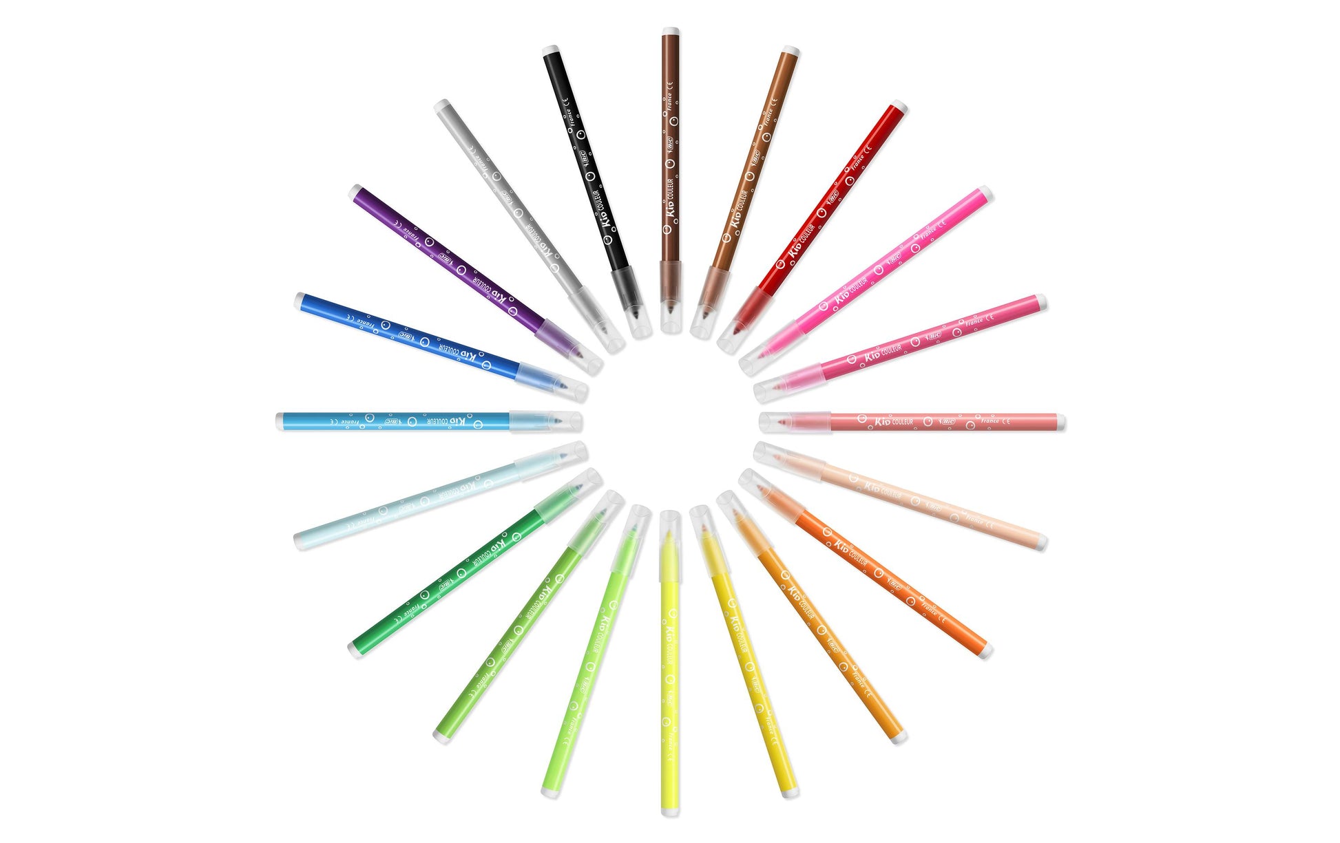 BIC Filzstifte – Rundspitze, 0,8 mm, einfach abwaschbar, 24 Farben