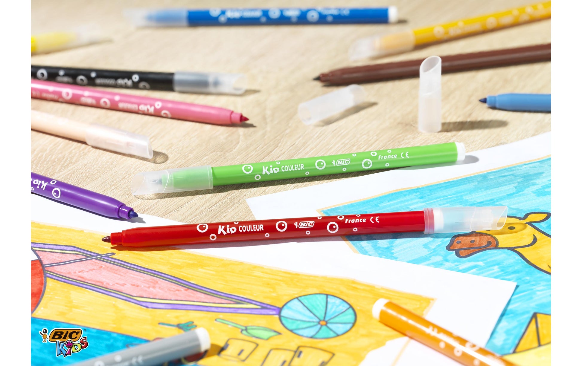BIC Filzstifte – Rundspitze, 0,8 mm, einfach abwaschbar, 24 Farben