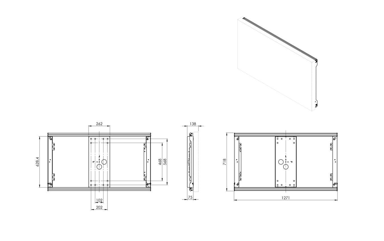 Vogel's 6VO POW1602 – Wandhalterung, für 55", bis 40 kg, korrosionsbeständig, für LG 55XE4F, schwarz