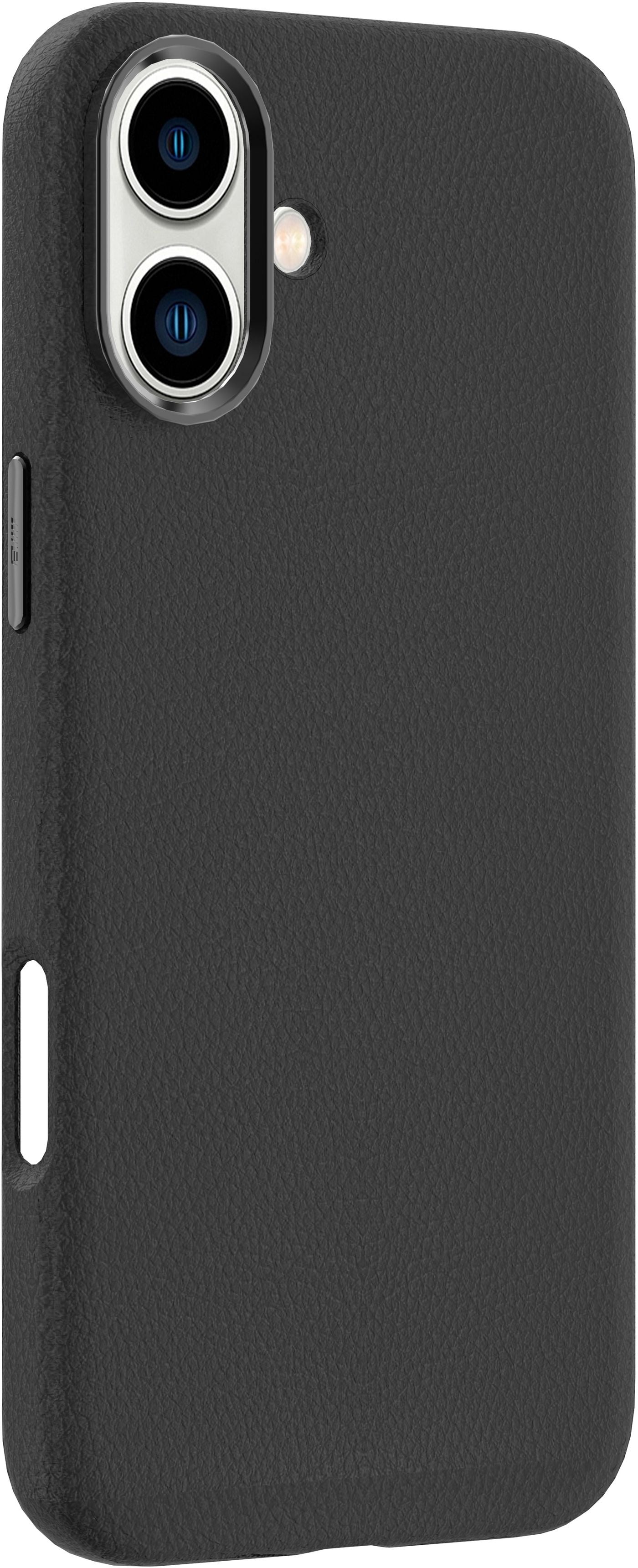 eSTUFF INFINITE VENICE Backcover – für Apple iPhone 16, MagSafe, Leder, Schwarz