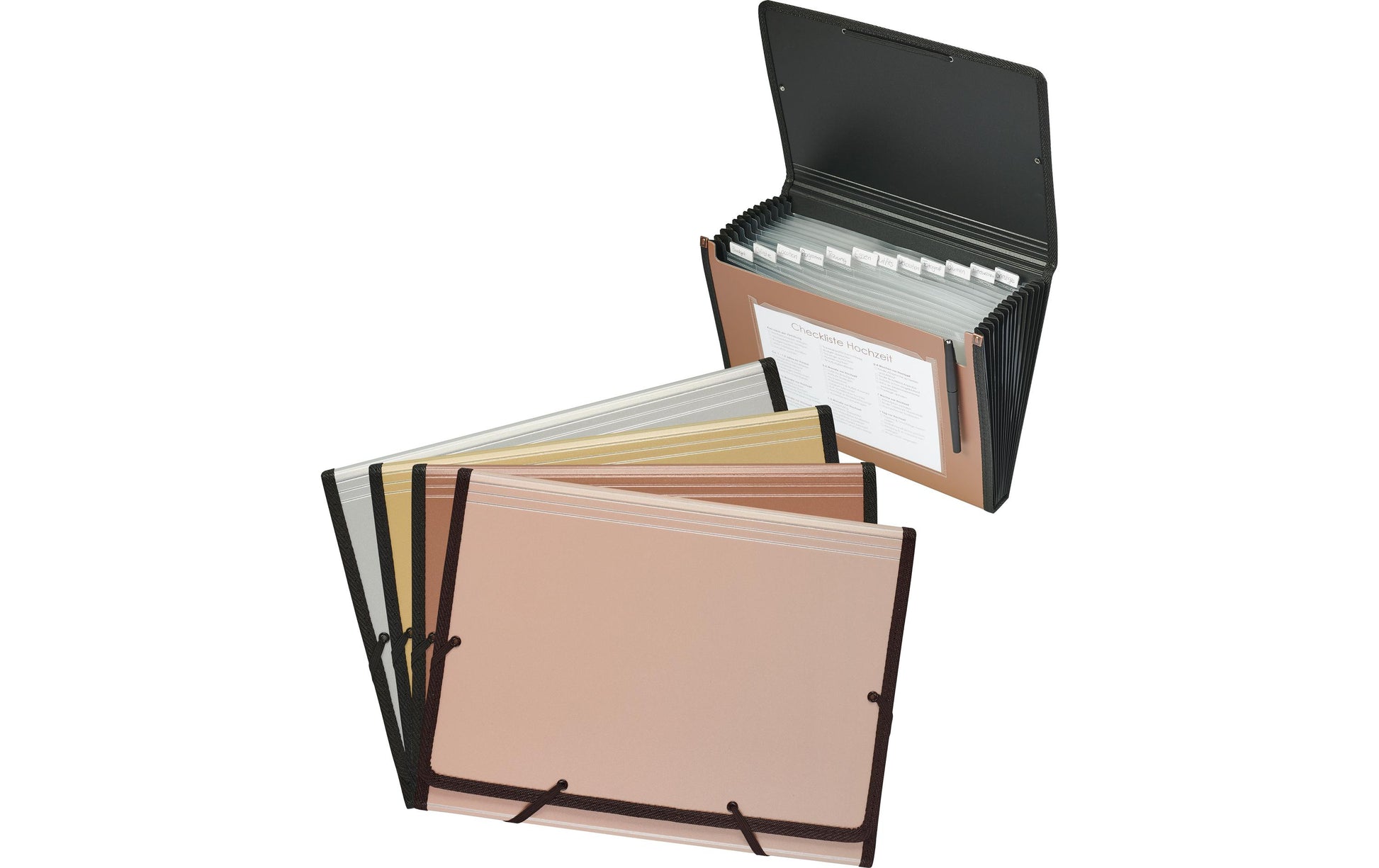 Kolma Sammelmappe, für A4, Kunststoff, rosegold, mit Gummizug