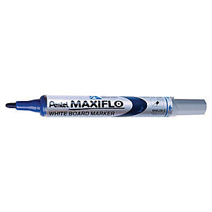 Pentel Whiteboard-Marker Maxiflo MWL5S – Konische Spitze 4 mm – Blau – Trocken abwischbar