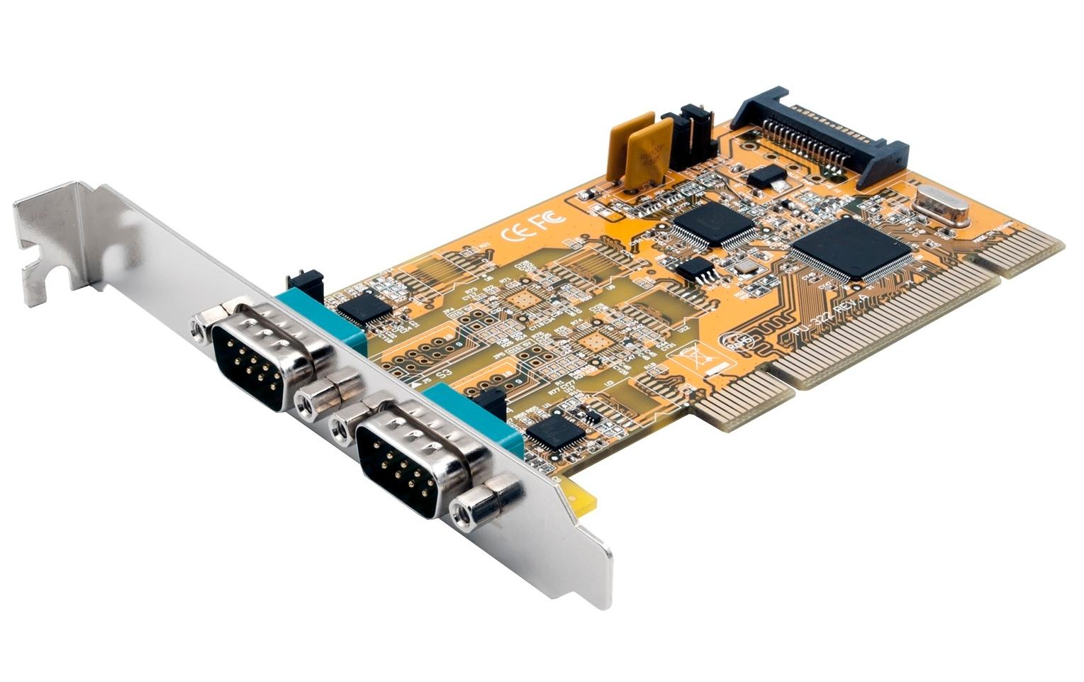 EXSYS EX-42032 Serielle PCI-Karte – 2× RS-232/422/485, FTDI, PCI, Full-Profile – für Windows/Linux/macOS
