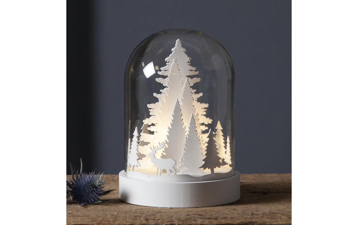 Star Trading Tischleuchte Kupol – Ø 12,5 × 17,5 cm, 0,18 W, Warmweiss, Batteriebetrieb, Timer, Weiss