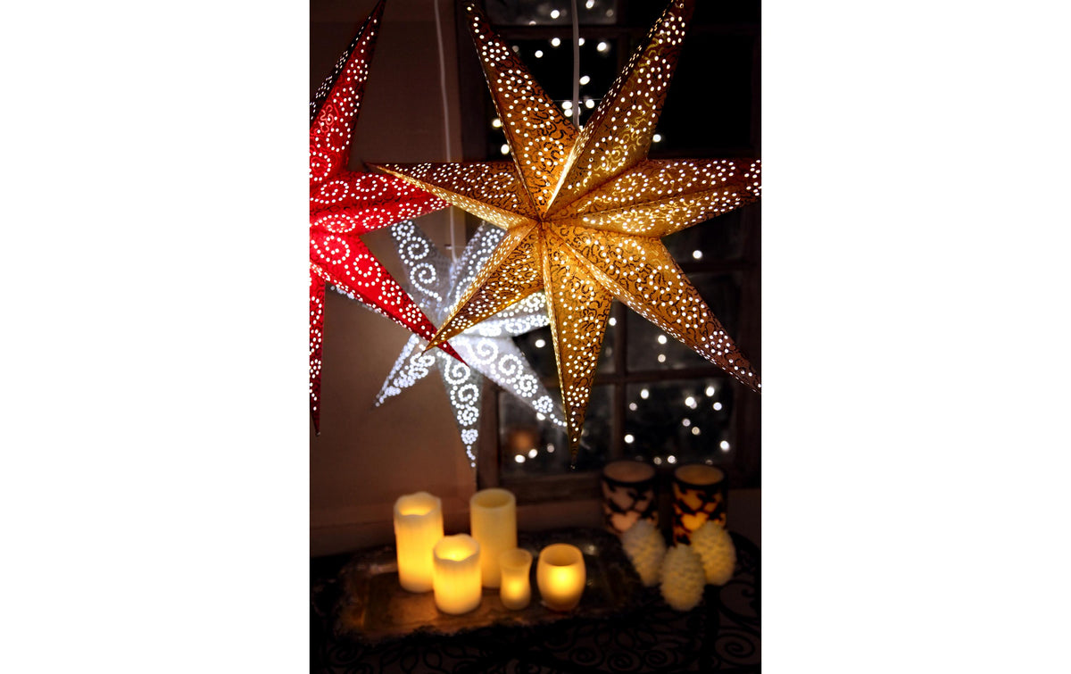 Star Trading Deckenleuchte – 60 × 16 cm, Gold, E14-Fassung, exkl. Leuchtmittel, Papier