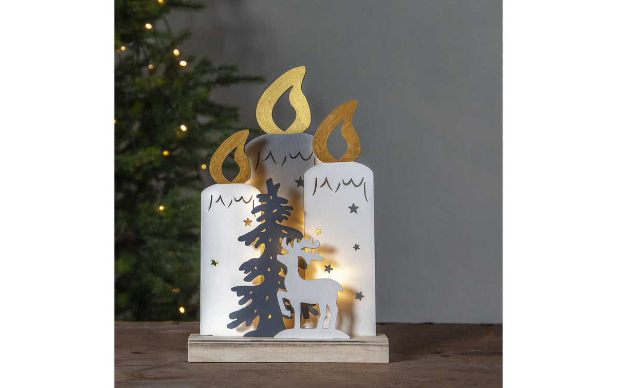 Star Trading Fauna Kerzenständer – Holz, Mehrfarbig – 22 × 34 × 6 cm
