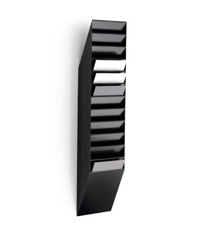 Durable Wandprospekthalter FLEXIBOXX 12 – für A4 – 12 Fächer – Schwarz