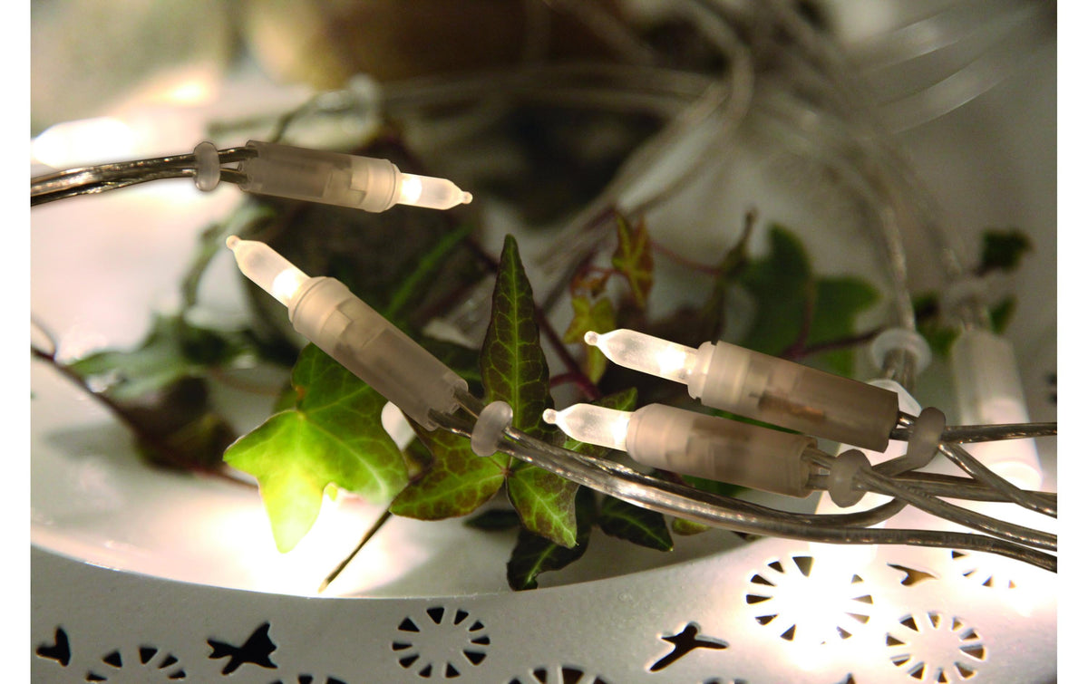 Star Trading P-LED Lichterkette – Starterset, 3,35 m, 20 LEDs, 3,45 W, Warmweiss, Transparent