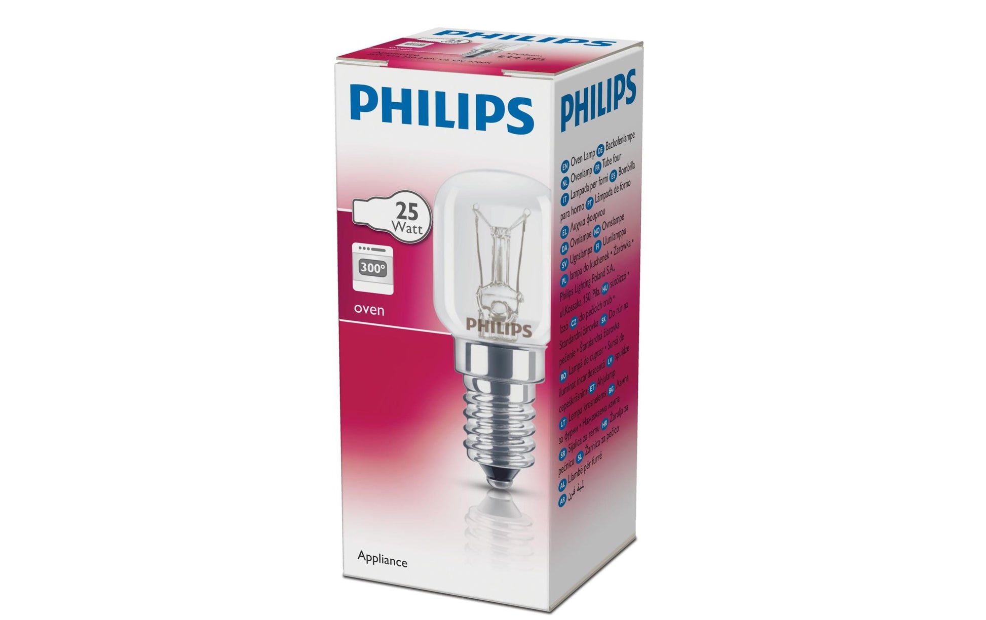 Philips by Signify Leuchtmittel (Backofenlampe) E14 T25 – Warmweiss 2700 K, 172 lm, 25 W – 1 Stk.
