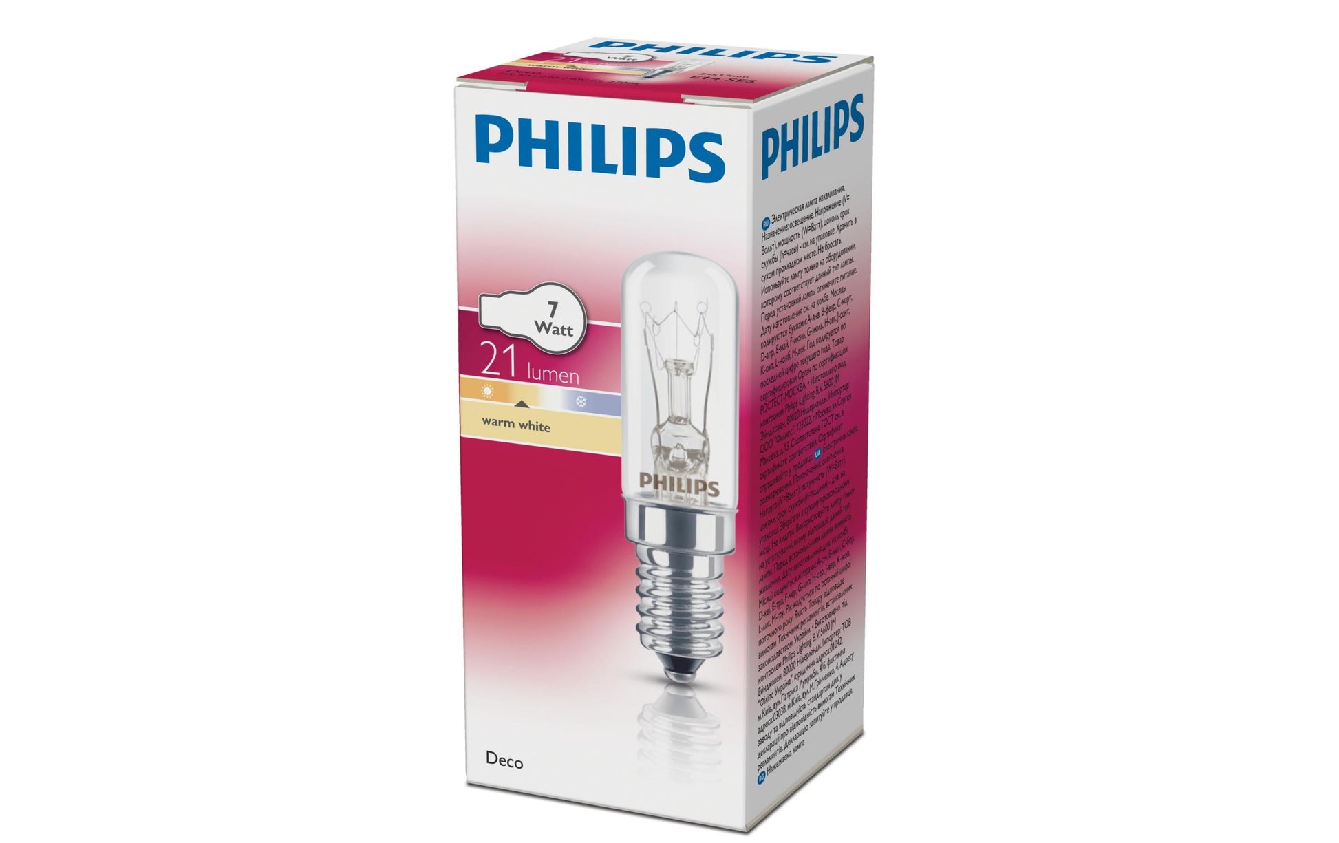 Philips by Signify Leuchtmittel E14 Röhrenform – 21 lm, 7 W, Warmweiss 2700 K, dimmbar