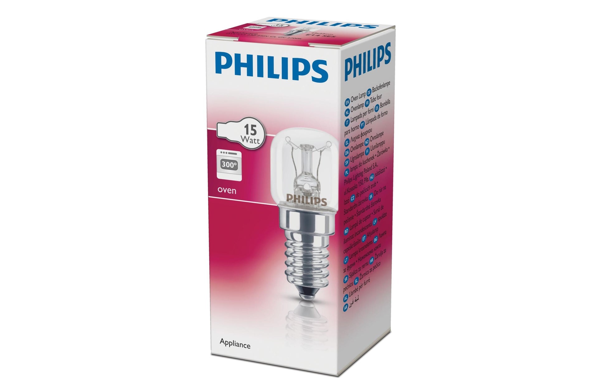 Philips by Signify Backofenlampe E14 – Warmweiss 2700 K, 90 lm, 15 W, dimmbar