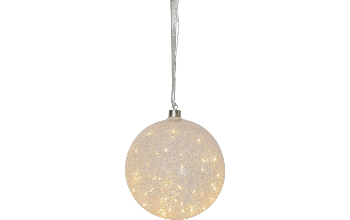 Star Trading Dekolicht Glow Snow – Ø 20 × 21 cm, 34 lm, 0,9 W, warmweiss, transparent/silber, Timer