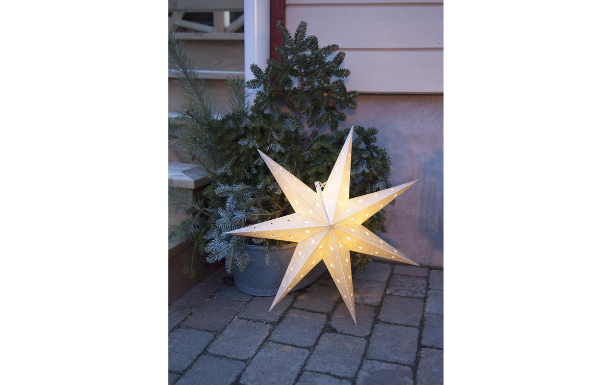 Star Trading Dekorative Aussenleuchte Stern ALICE – 60 cm, Warmweiss, IP44, Batteriebetrieb, Timer 6/18 h