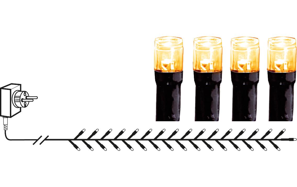 Star Trading Lichterkette – 8,6 m, 180 LEDs – Warmweiss, 1970 K – IP44 – Netzbetrieb – Schwarz