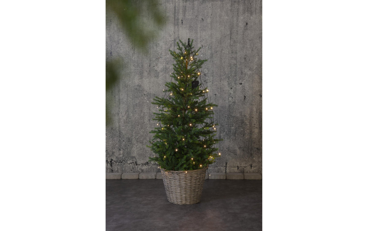 Star Trading Lichterkette – 2,7 m, 3,84 W, Warmweiss, IP44, Batteriebetrieb, Timer 6/18 h, Grün, PVC