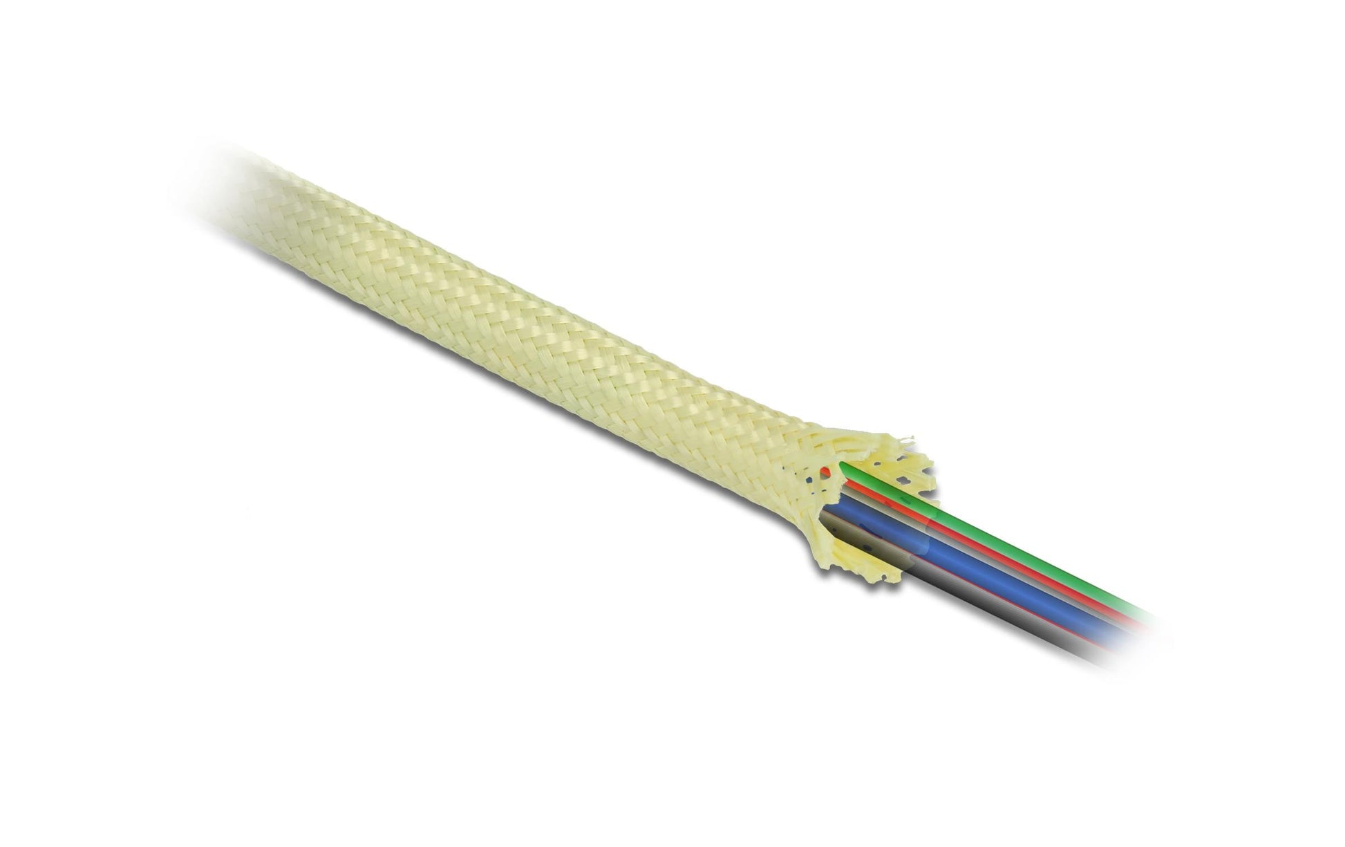 DeLOCK Kabelschlauch, Ø 6 mm × 2 m, Aramidfasern, elastisch – Gelb