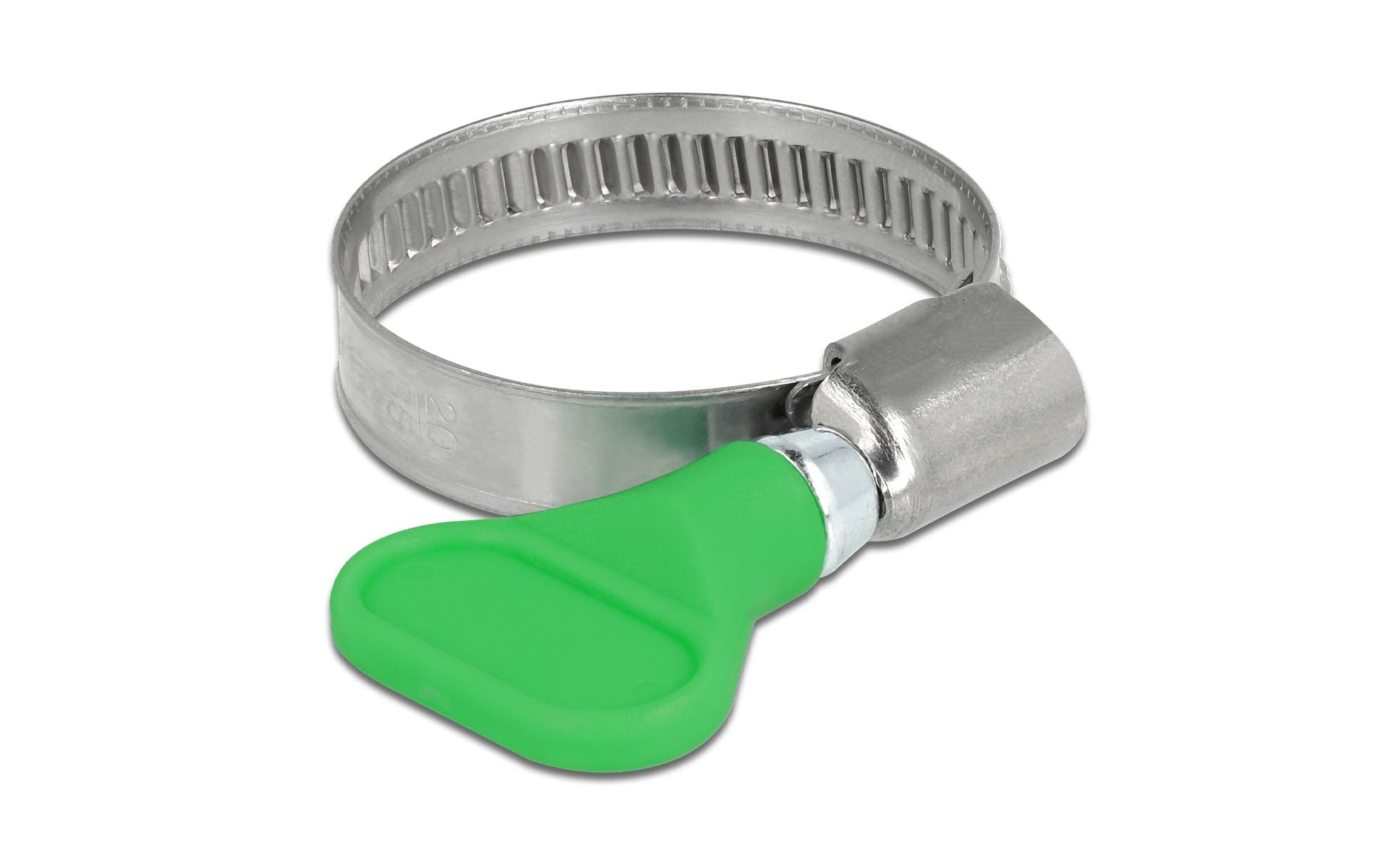 DeLOCK Schlauchschellen (Schmetterlingsklemme) – Ø 20–35 mm, Breite 9 mm, Kunststoff/Edelstahl, Grün, 5 Stk.