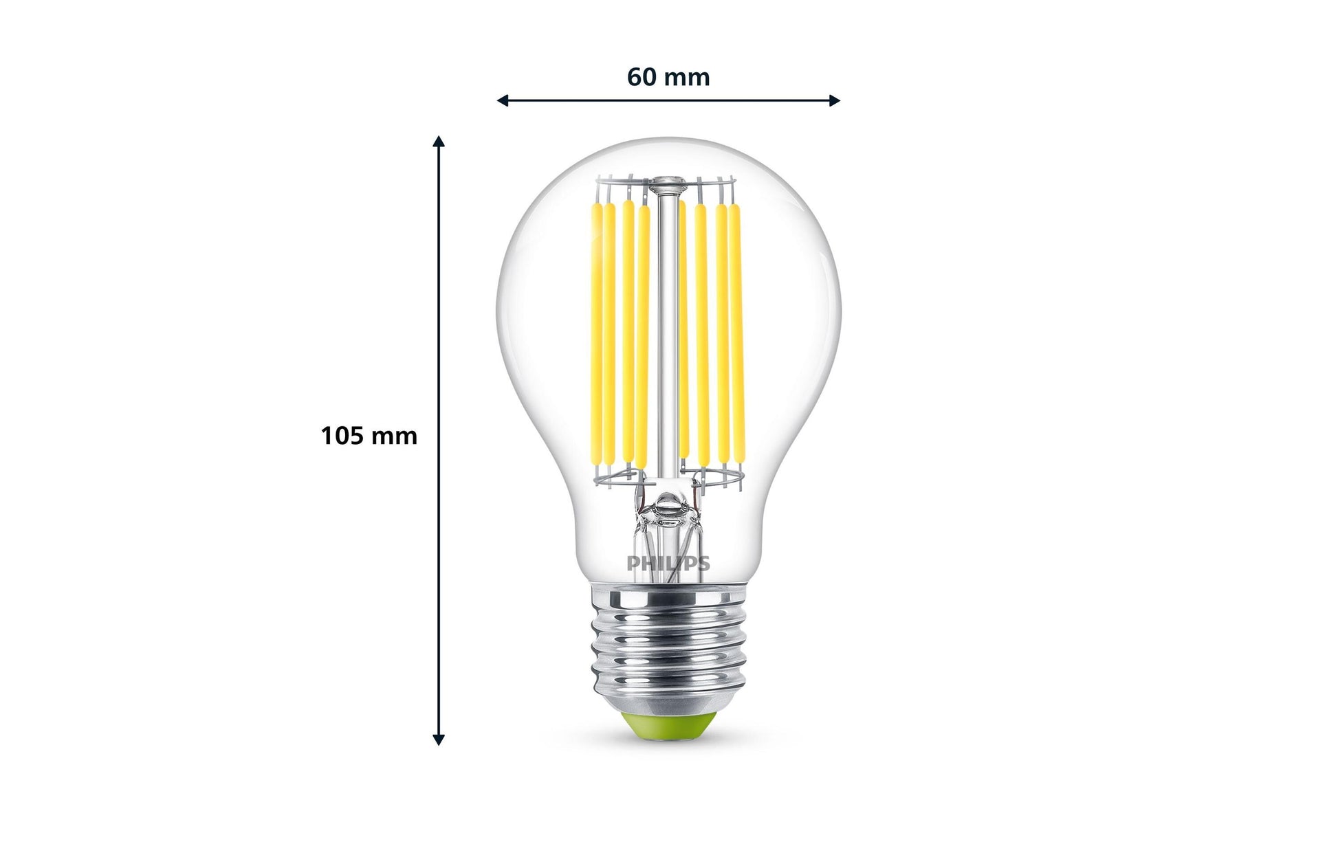 Philips by Signify Philips LED-Leuchtmittel E27 A-Form – 840 lm, 4 W, Neutralweiss 4000 K, 300° – 1 Stk., Transparent, Glas
