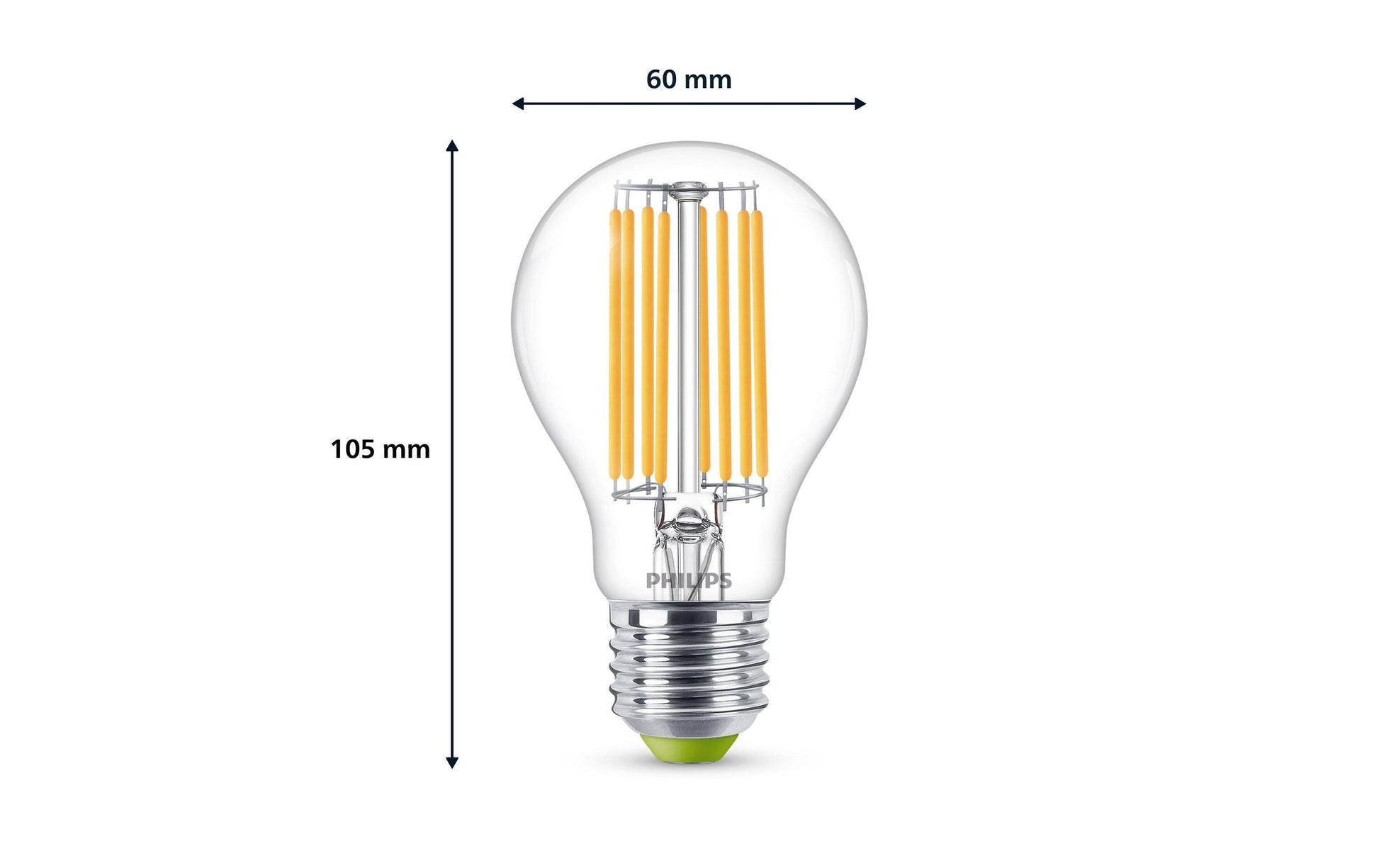Philips by Signify Philips LED-Leuchtmittel E27 A-Form – 840 lm, 4 W, Warmweiss 2700 K – Transparent, 1 Stk.