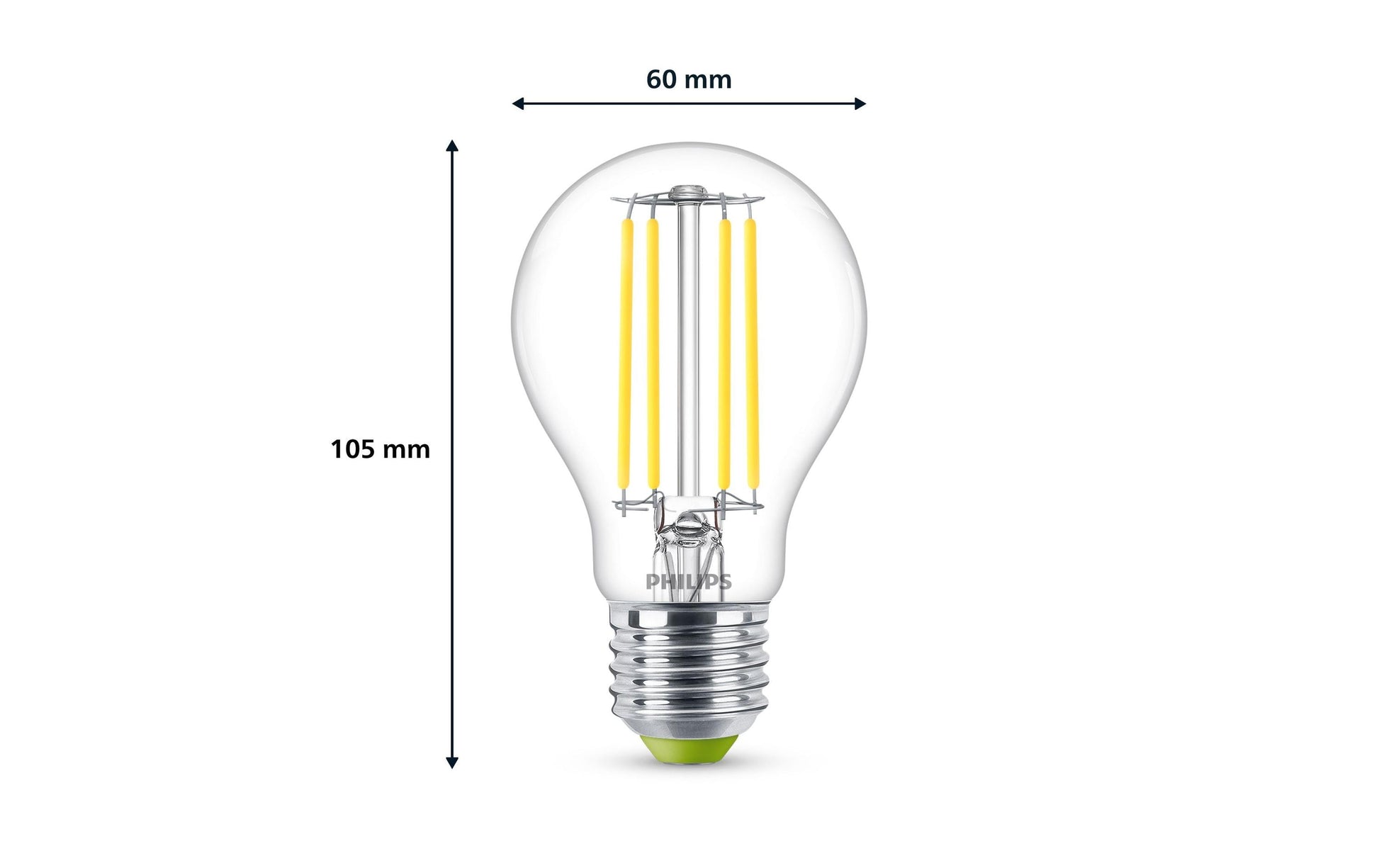Philips by Signify Philips LED-Leuchtmittel E27 A-Form – Kaltweiss 4000 K, 485 lm, 2,3 W – Klar – 1 Stk.