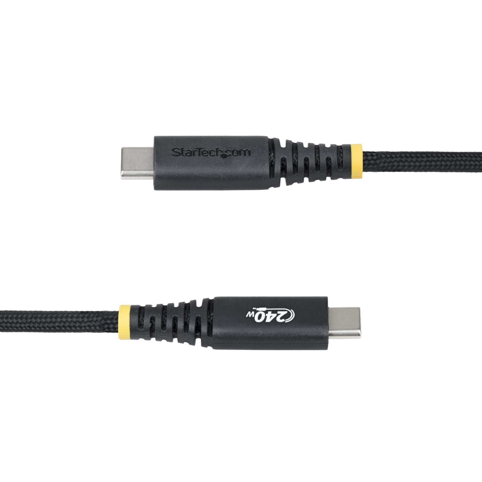 StarTech.com USB-C auf USB-C Kabel – USB 2.0 (480 Mbit/s) – 3 m – PD 240 W – Geflochten, Silikon – Schwarz