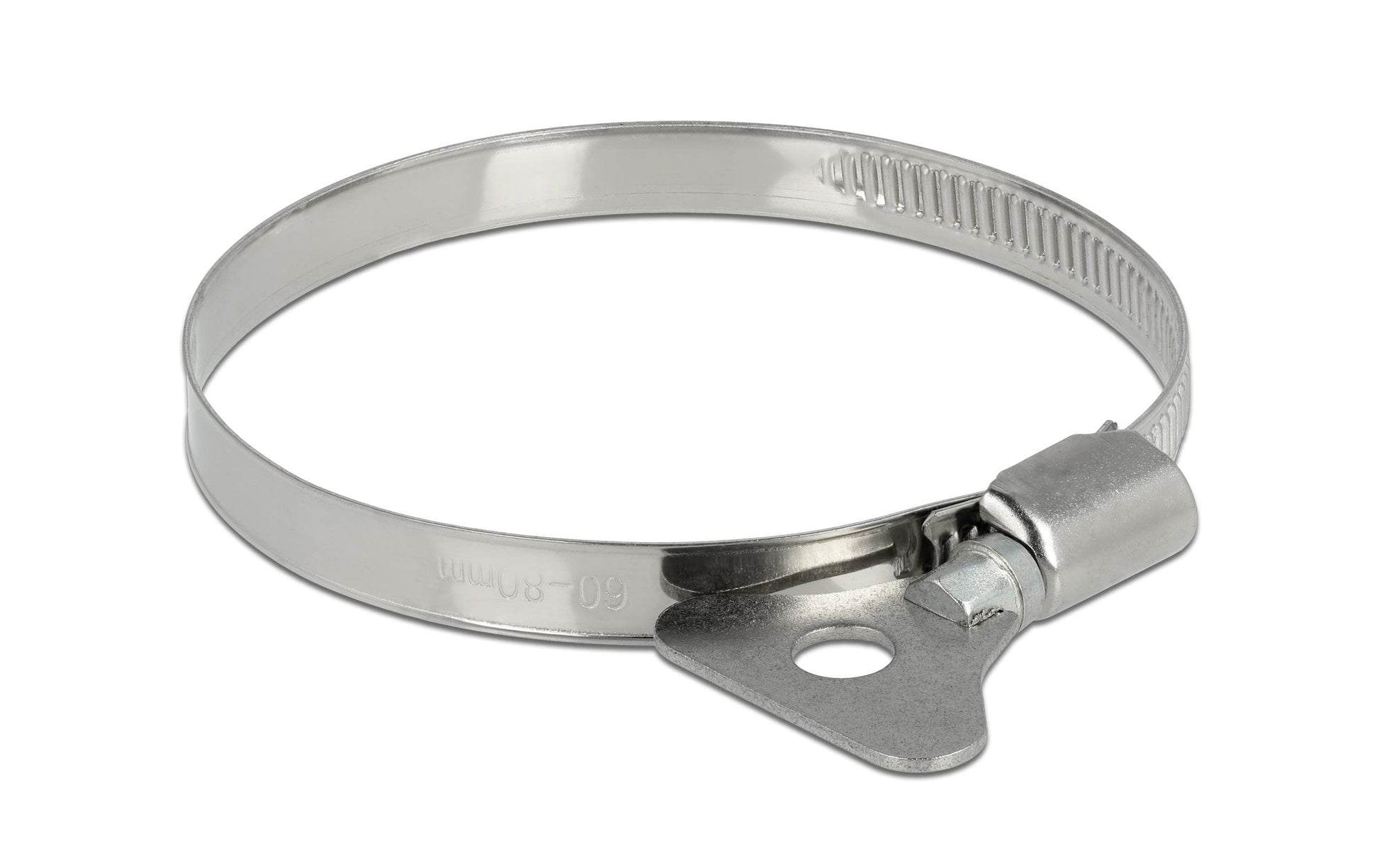 DeLOCK Schlauchschelle mit Flügelmutter – Ø 60–80 mm, Breite 9 mm, Edelstahl, 10 Stk.