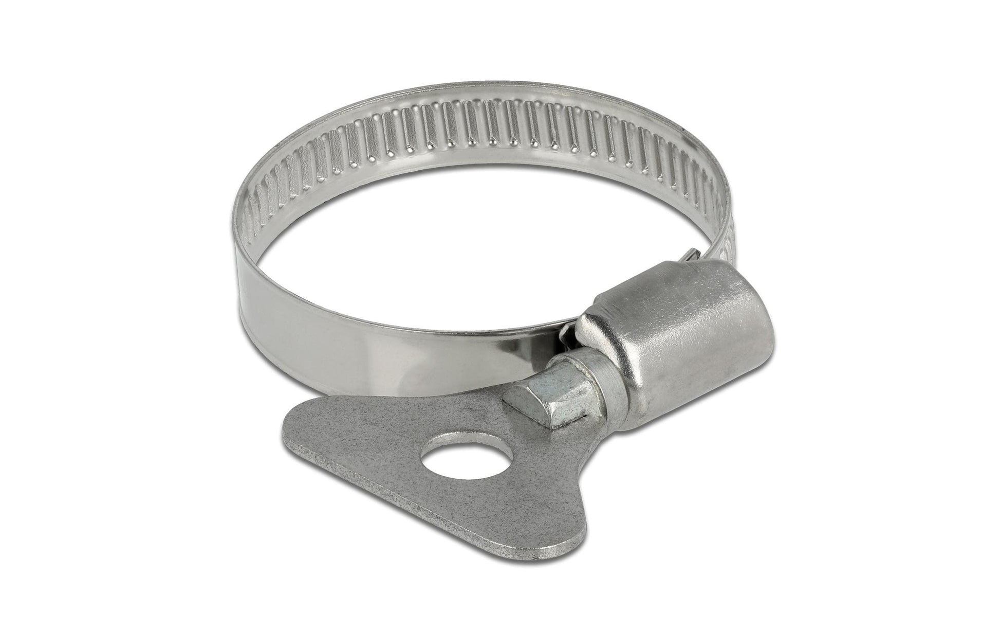 DeLOCK Schmetterlingsklemme – Ø 25–40 mm, Breite 9 mm, Edelstahl, Grau, 10 Stk.