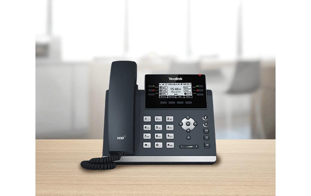 Yealink T42U – IP-Telefon, 12 SIP-Konten, 2,7", Gigabit, PoE, für 3CX/Microsoft Teams/Peoplefone, grau