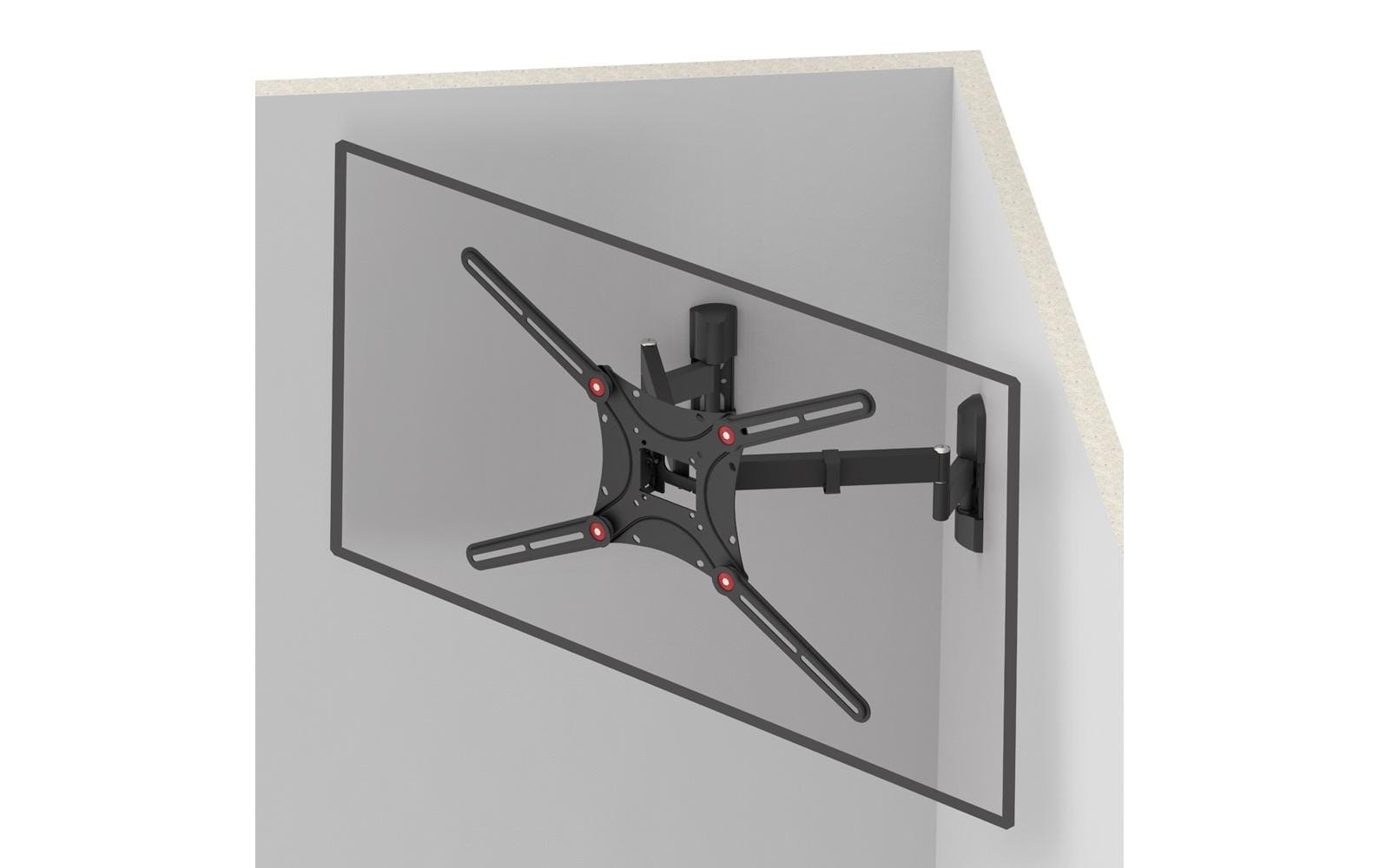 Barkan Mounting Systems Barkan WH-464-SW – Wandhalterung, schwenkbar, drehbar, bis 90", VESA 75×75–600×400, bis 60 kg, schwarz