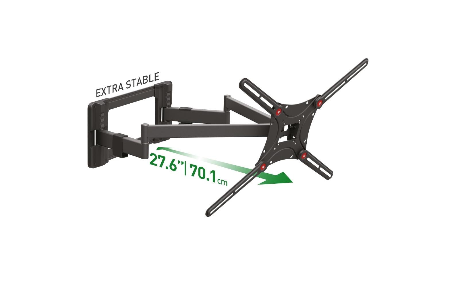 Barkan Mounting Systems Barkan WH 464L-SW – Wandhalterung, schwenkbar, neigbar, für 13–90", VESA 75×75–600×400, bis 60 kg, schwarz