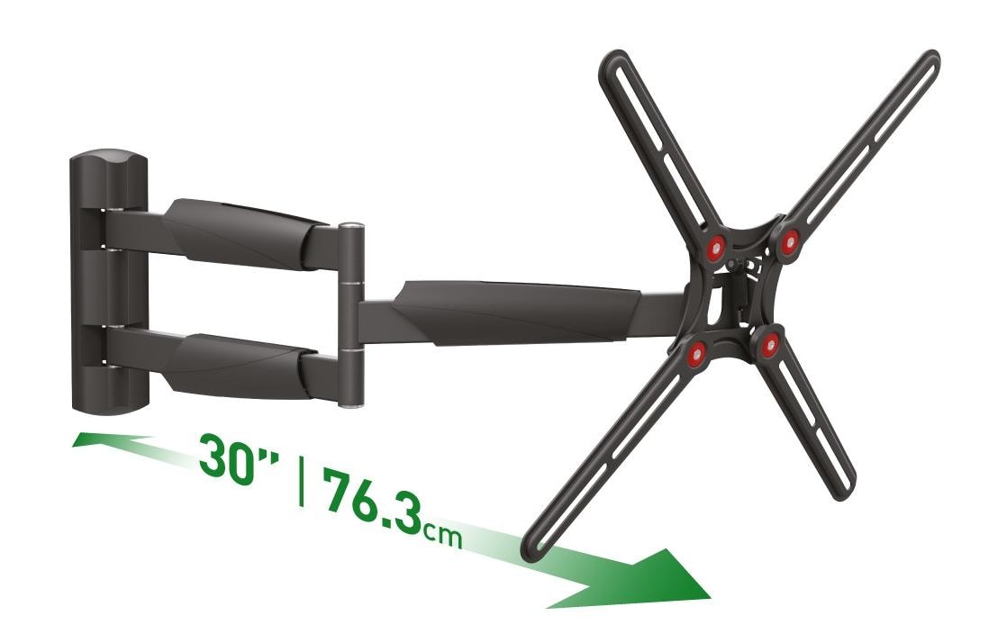 Barkan Mounting Systems Barkan WH 343XL-SW – Wandhalterung, schwenkbar, neigbar, für 13–65", VESA 75×75–400×400, bis 36 kg, schwarz