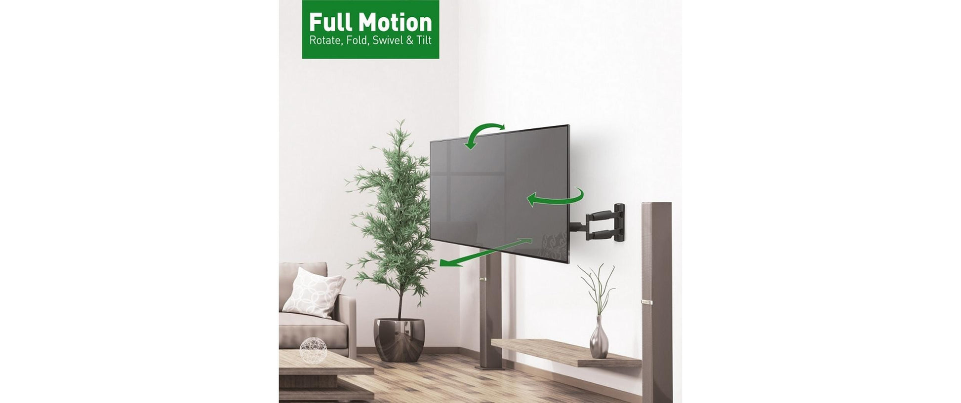 Barkan Mounting Systems Barkan WH 343XL-SW – Wandhalterung, schwenkbar, neigbar, für 13–65", VESA 75×75–400×400, bis 36 kg, schwarz
