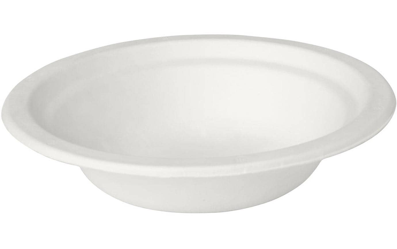 BioPak Schale/Schüssel Bagasse (Zuckerrohr), rund – Ø 18 cm, weiss – 50 Stk.