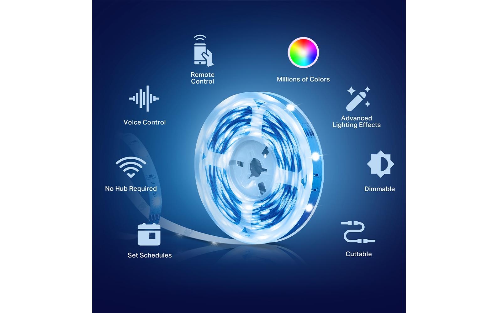 TP-Link LED-Strip TAPOL9005 – 5 m, 13,5 W, RGB, dimmbar, WiFi, für Alexa/Google, selbstklebend