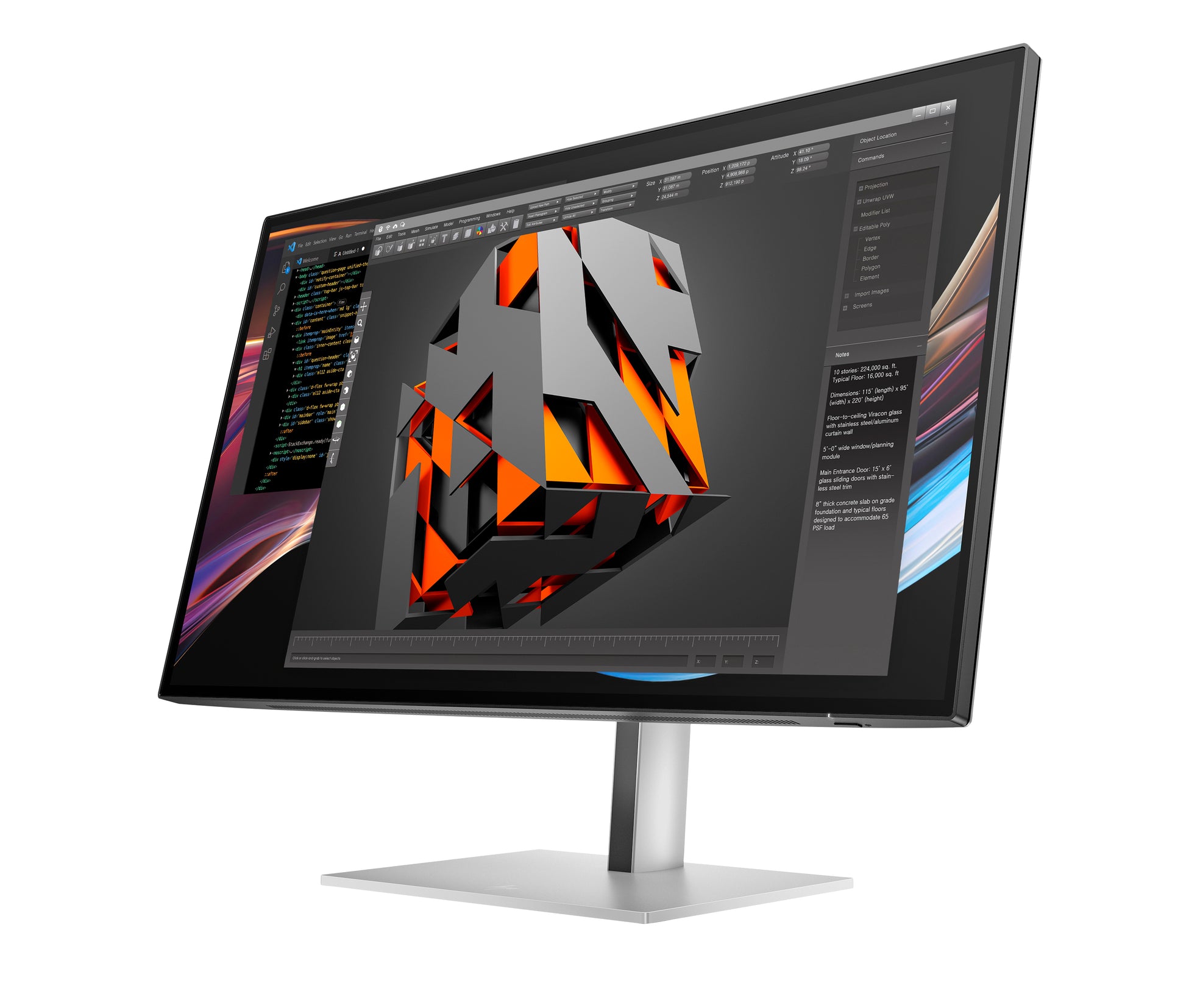 HP 727PK – Monitor, 27" 3840 × 2160 (UHD 4K), IPS, 400 cd/m², HDMI, DisplayPort, USB
