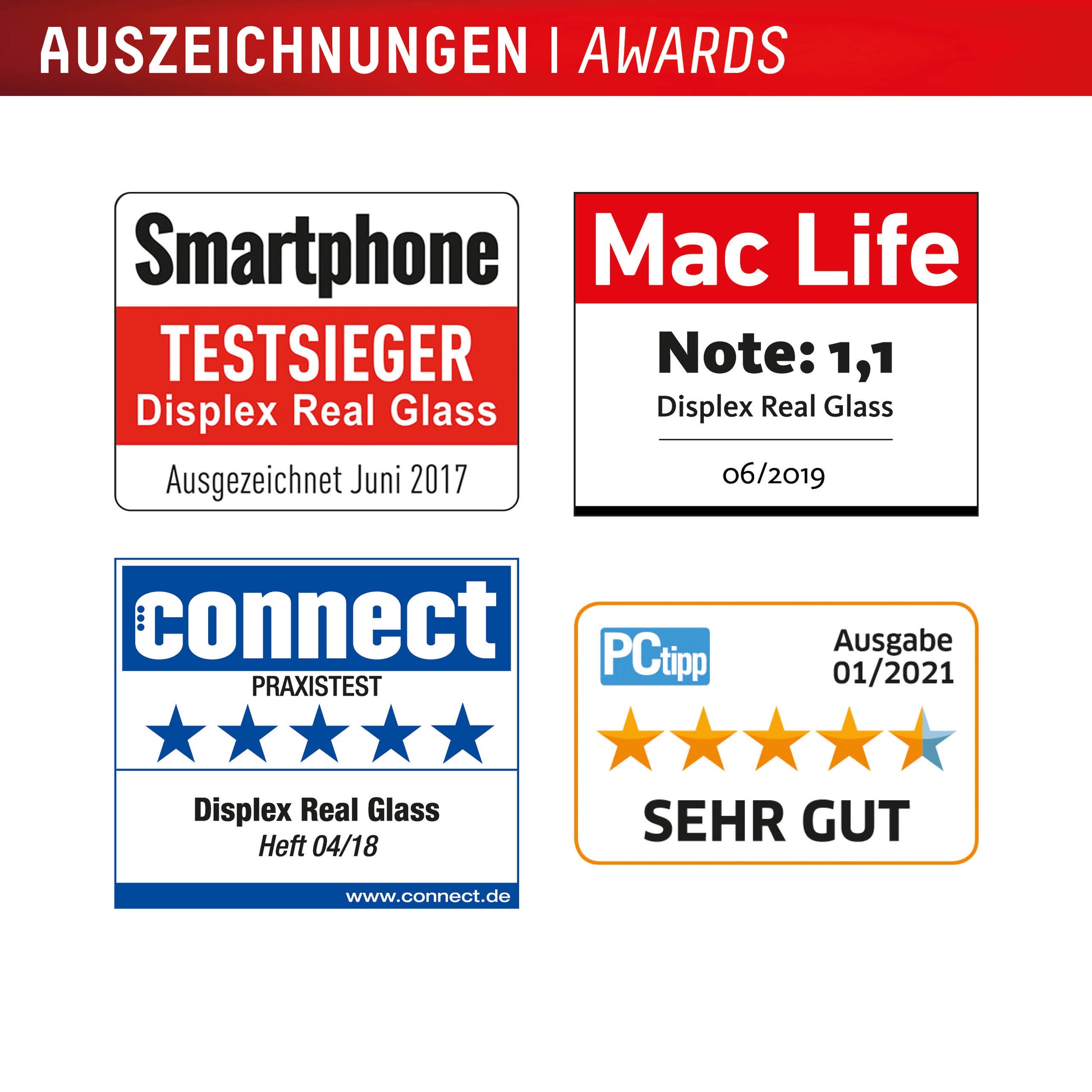 Displex Displayschutz (Panzerglas), 10H – für iPhone 16 – mit Applikator