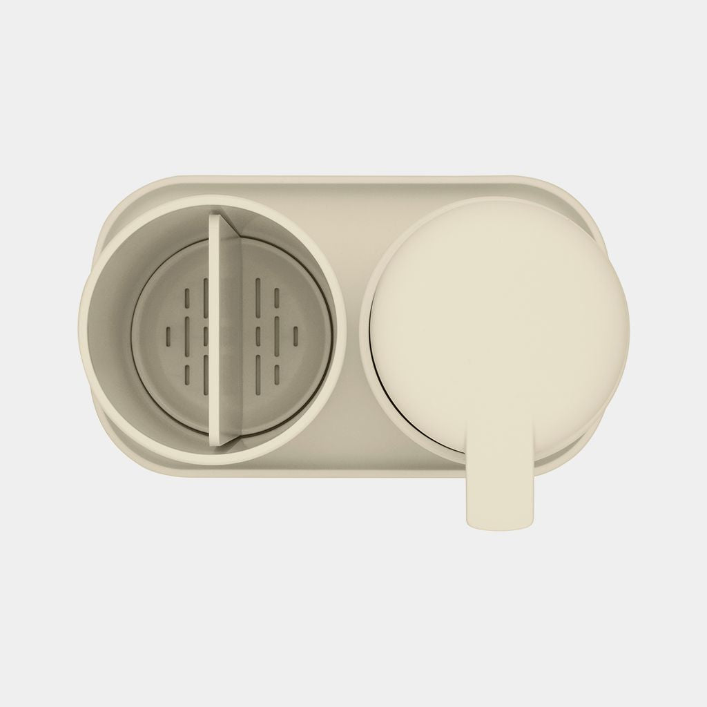 Brabantia ReNew – Seifenspender, manuell, 250 ml, Kunststoff, beige (Set, 3-teilig)