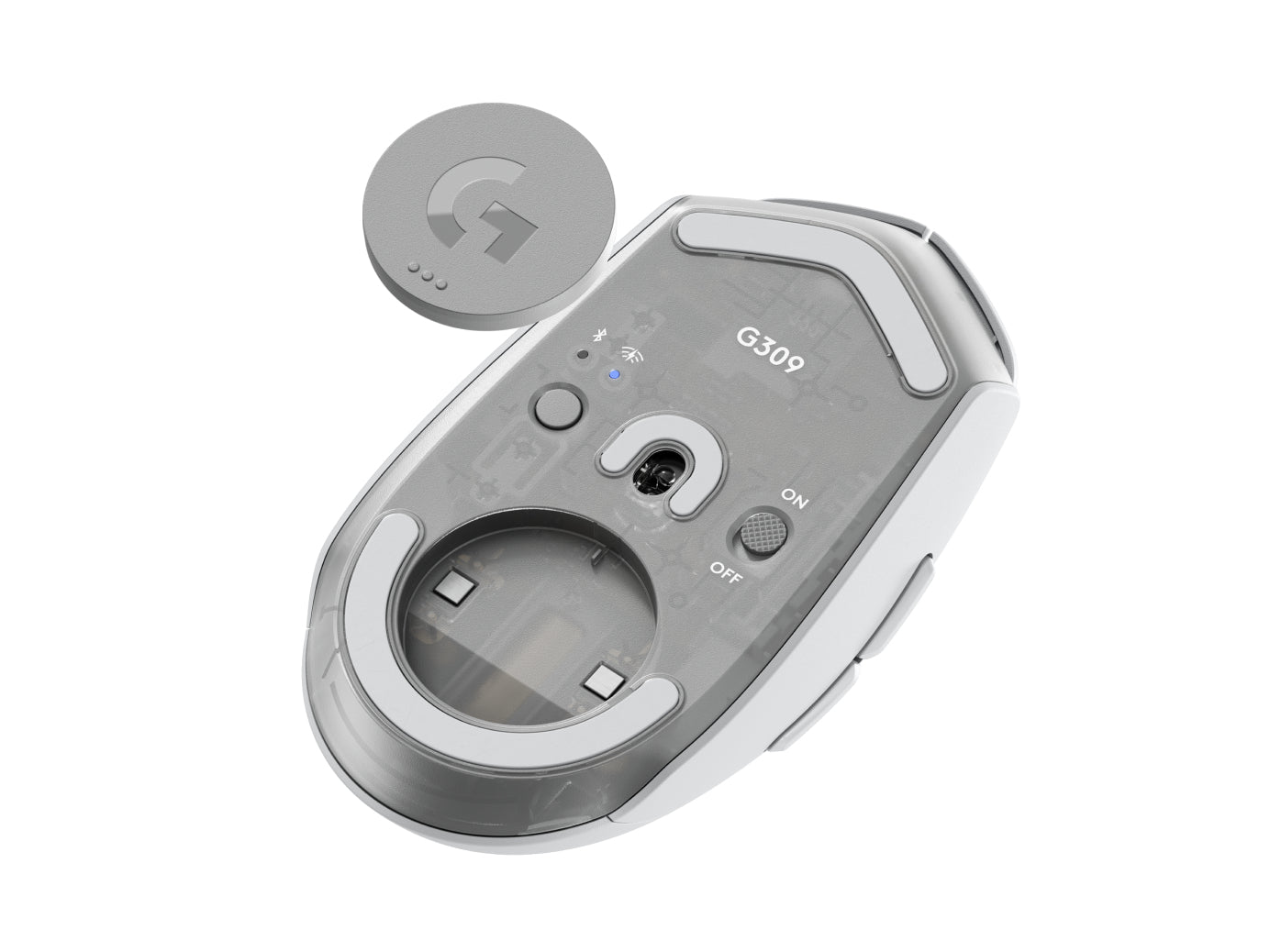 Logitech G G309 – Gaming-Maus – Kabellos (Bluetooth/2,4 GHz), 2560 DPI, Rechts, Weiss